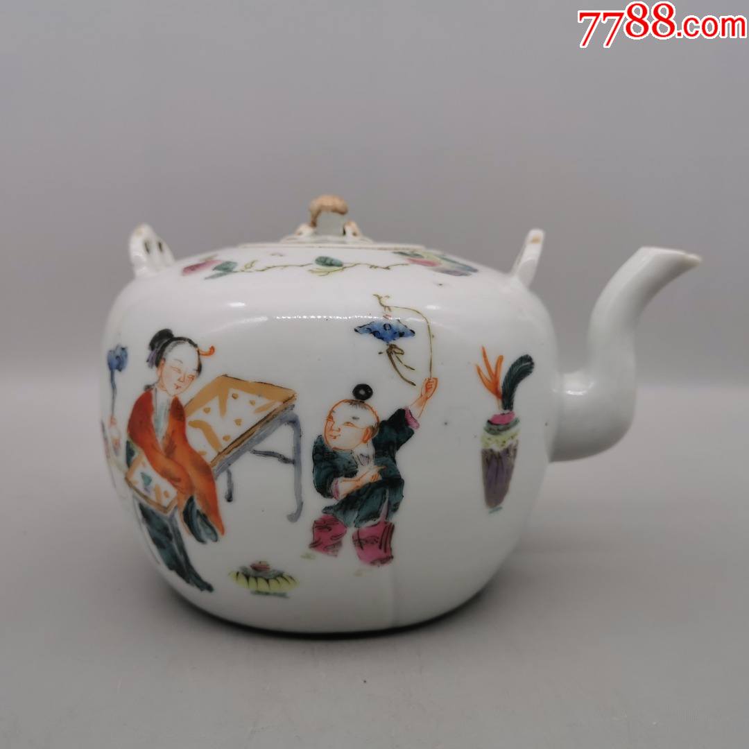 同治粉彩人物瓷茶壶_价格4280元_第1张_7788收藏__收藏热线