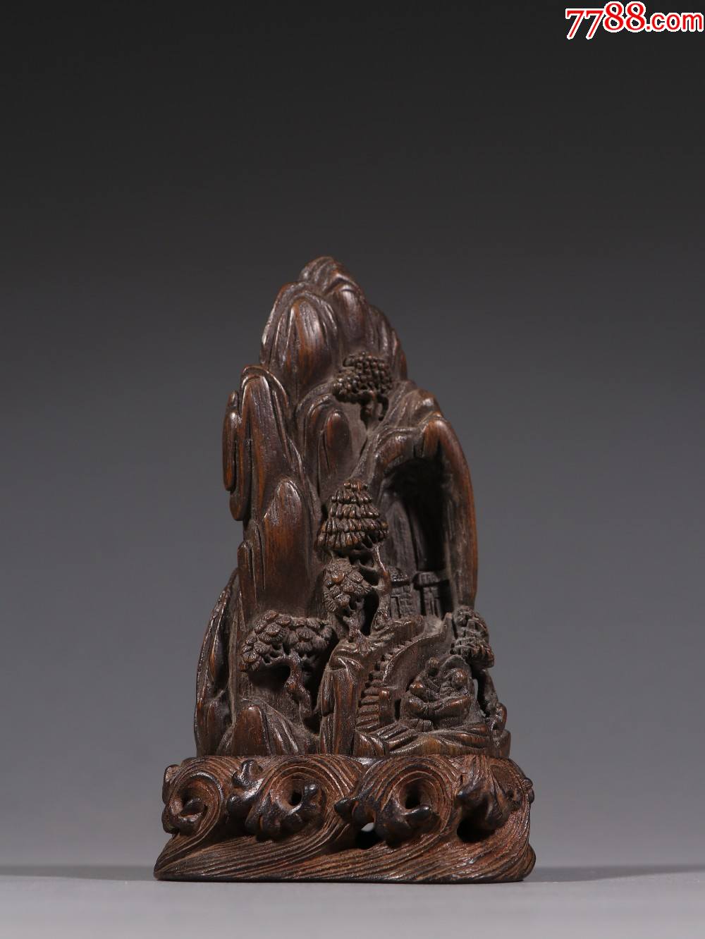 沉香雕山子人物摆件