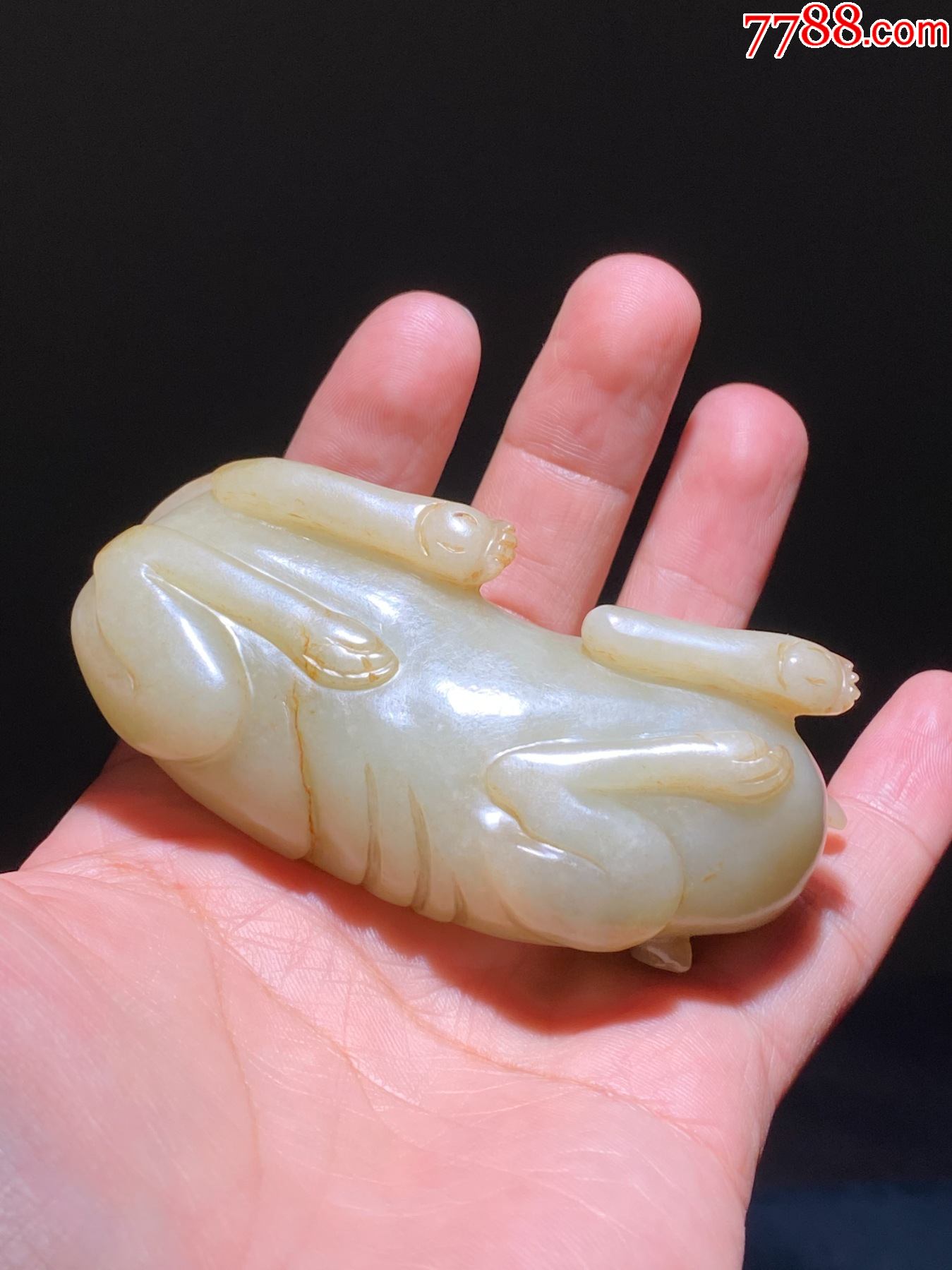 清和田玉白玉卧犬老和田玉籽料玉犬书镇文房摆件手把件明清玉
