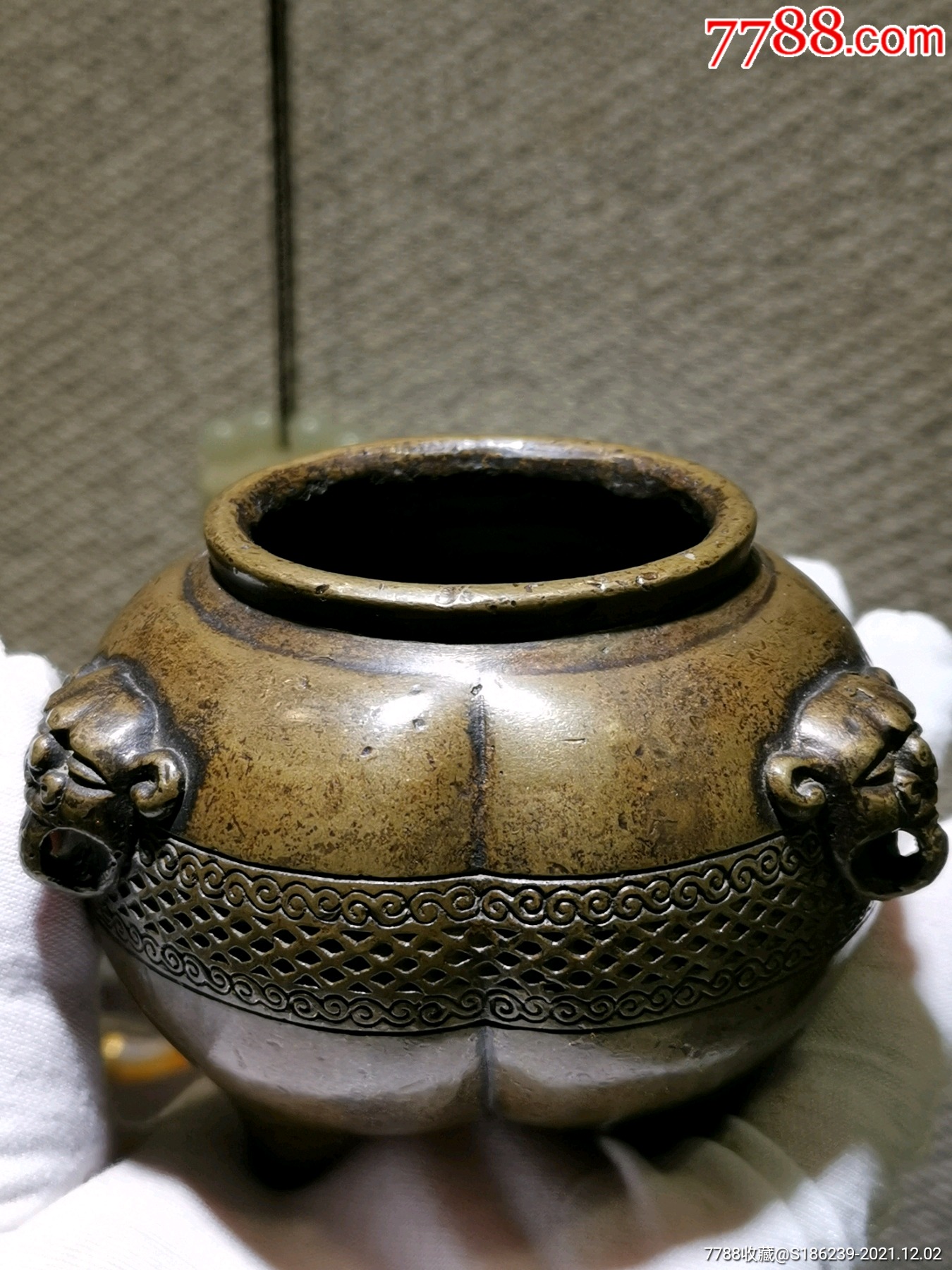 乡下收的鬲式铜香炉一眼沧桑传世包浆皮壳厚重满满的压手感规格高75