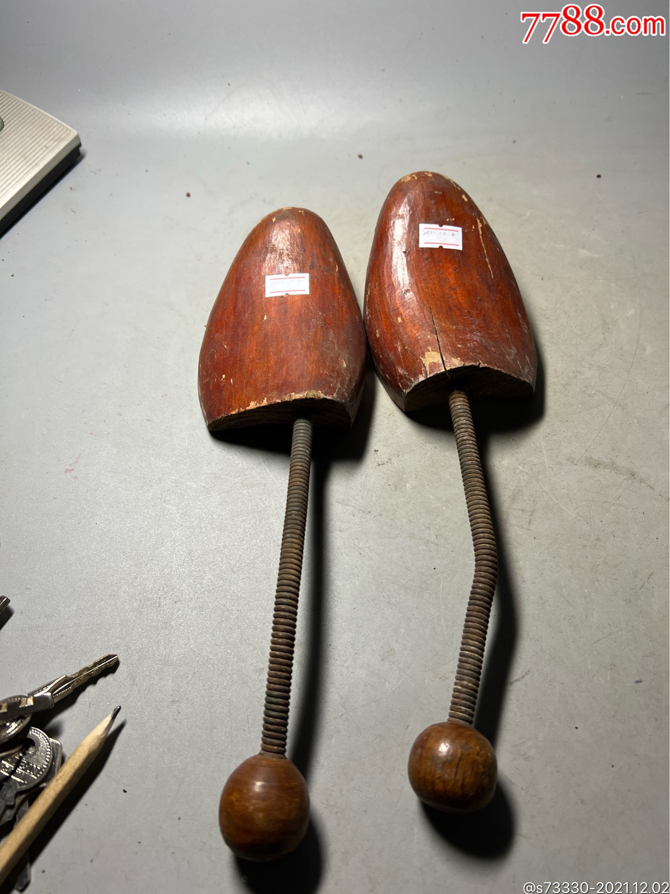 怀旧老物件木头鞋撑一对