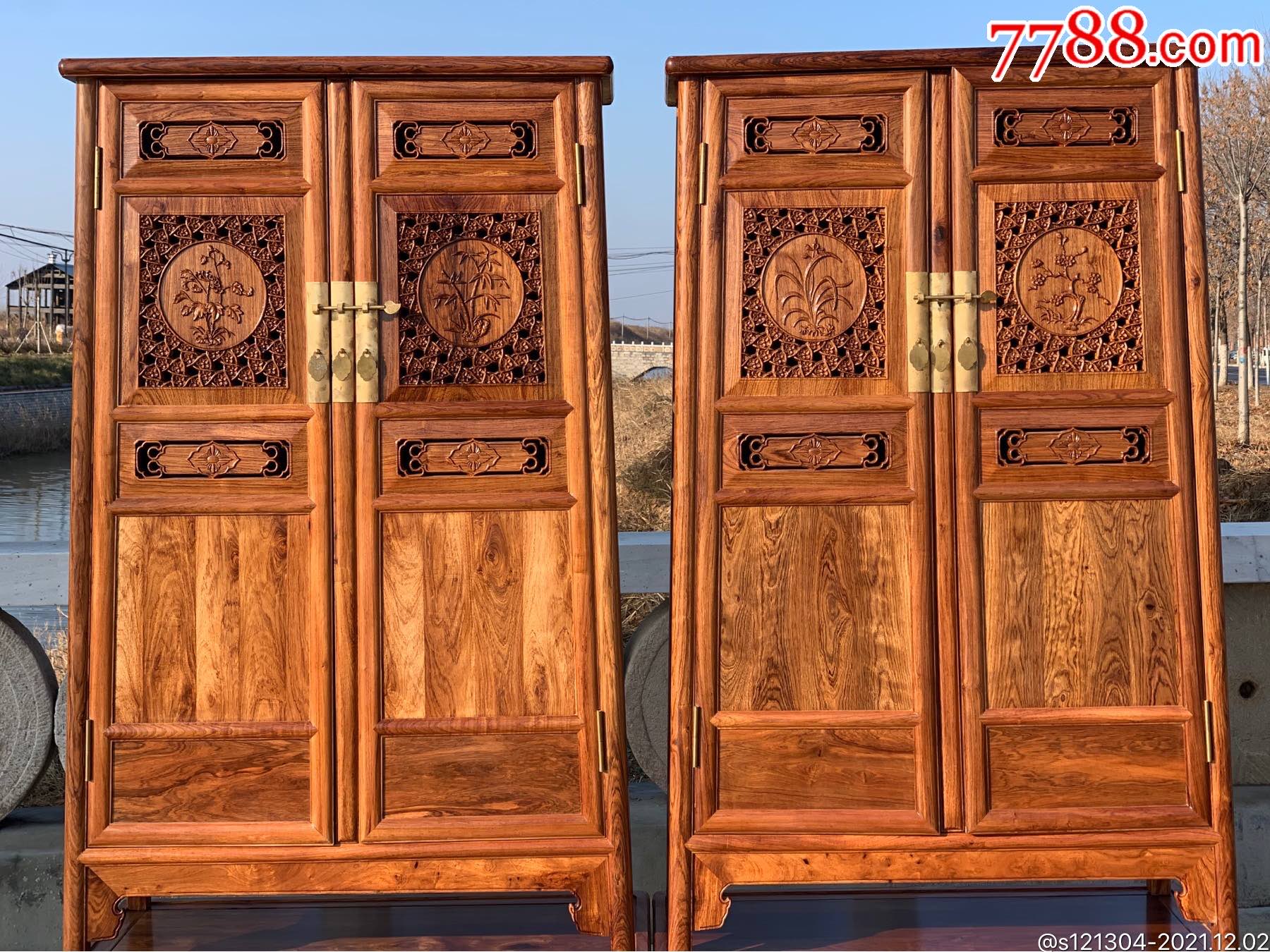 明式黄花梨木书柜书橱一对古典家具仿古家具