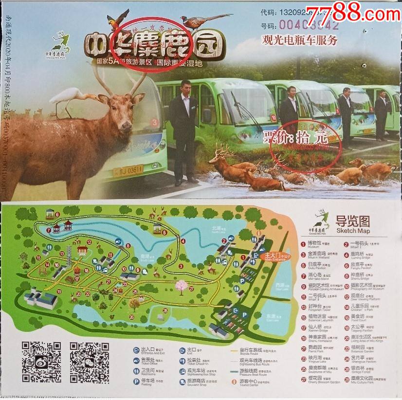 10a--江苏门票--大丰中华麋鹿园(电瓶车)10元_价格2元_第1张_7788商城