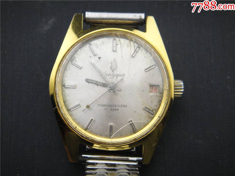 镀金壳孔雀单历男机械表_手表/腕表_图片收藏_回收价格_7788老酒收藏