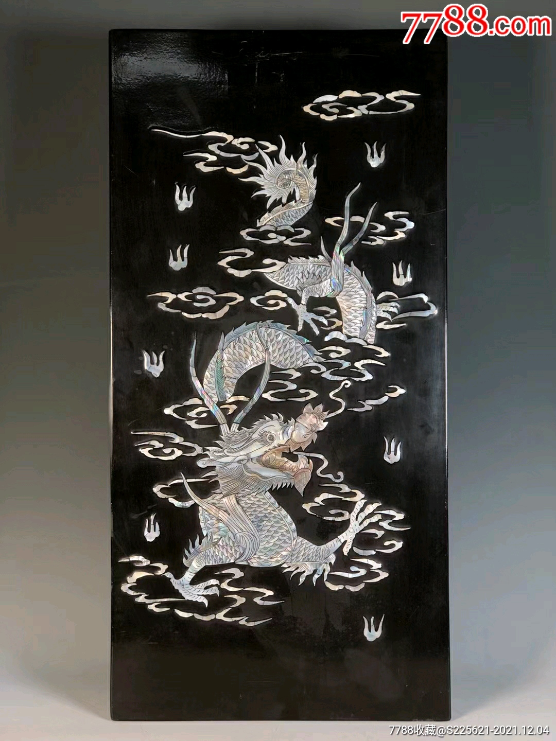 大漆嵌螺钿祥龙云海纹挂屏_价格2980元_第1张_7788收藏__收藏热线