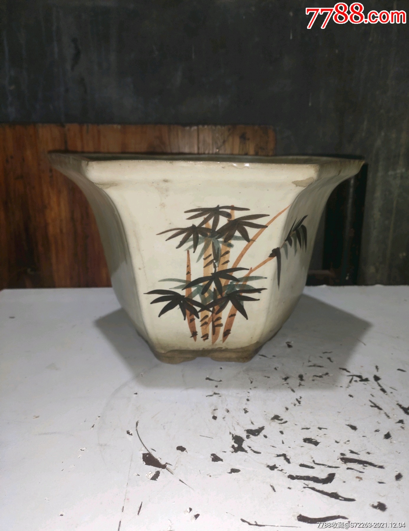 民国手工画竹节花盆_价格89元_第1张_7788收藏__收藏热线