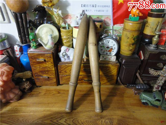 上世纪60-70年代木质洗衣棒棒槌一副老包浆民俗老物品。_木棍/擀面杖_产地图片_收藏价值_7788奇石收藏
