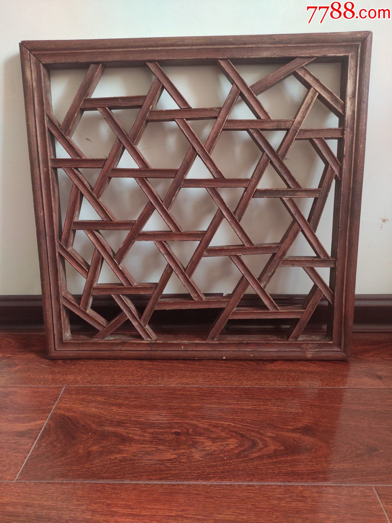 清代民国白榉木冰裂纹窗花花板尺寸大少见品相好