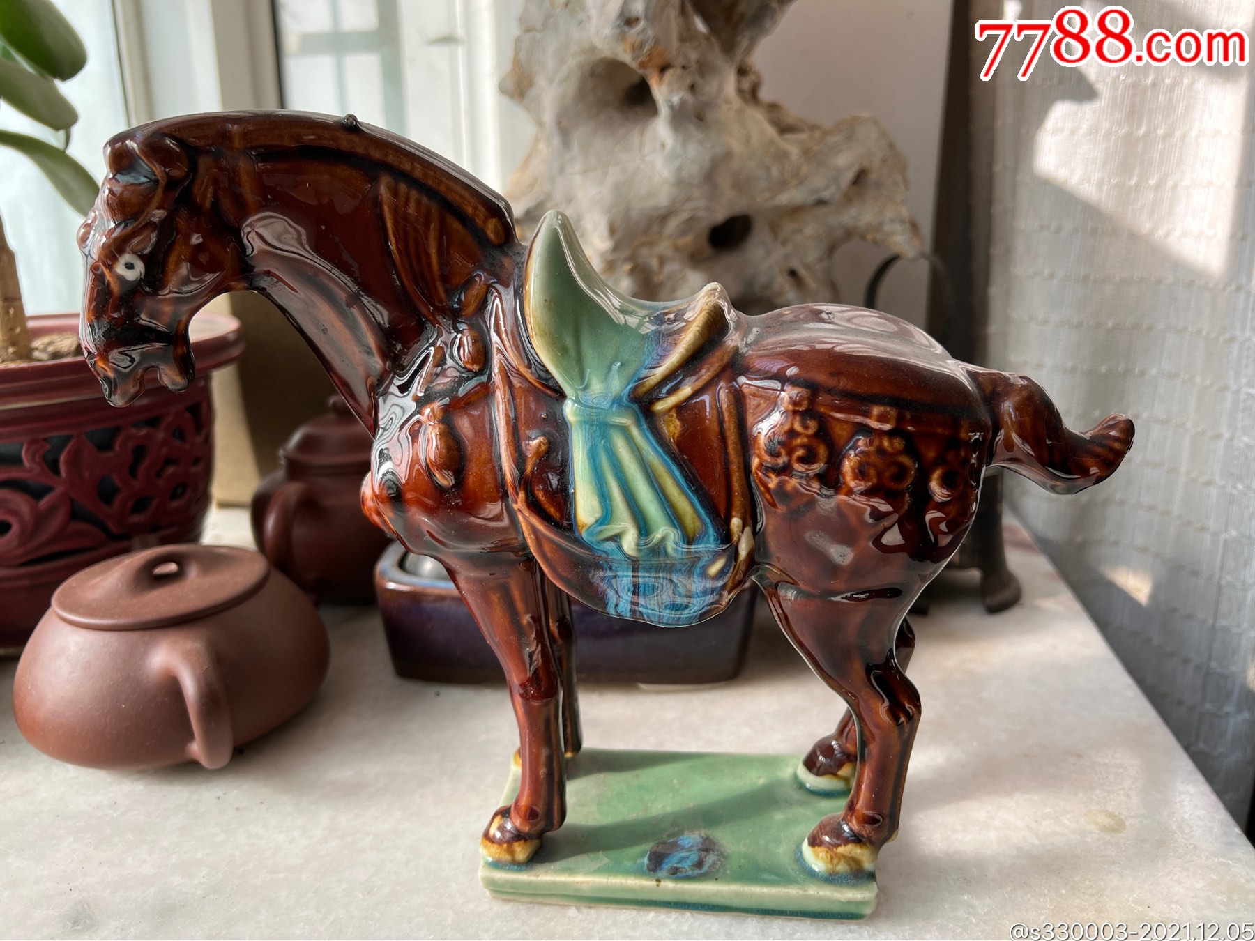 河南禹州神垕一厂彩瓷马80年代