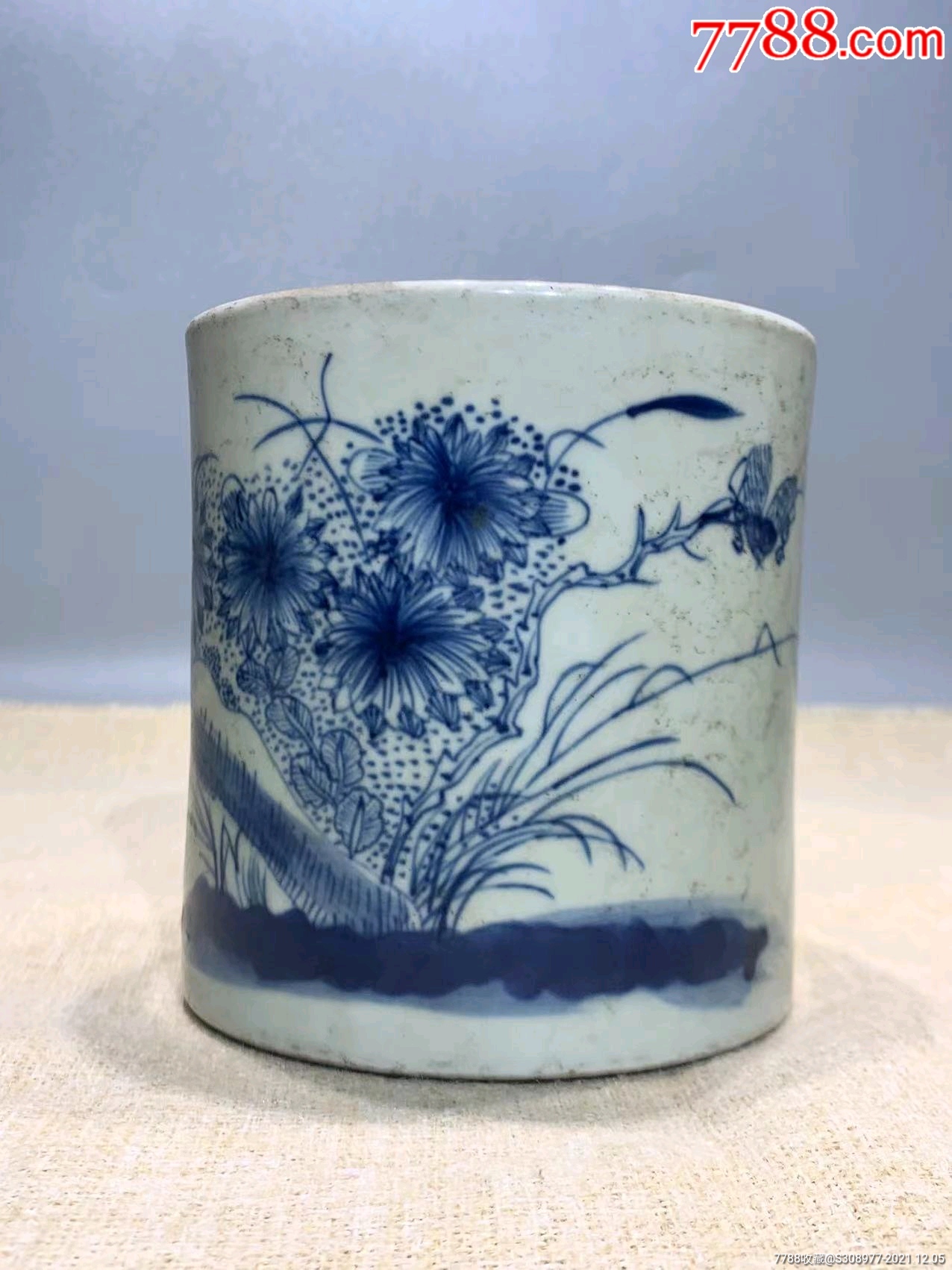 清代青花笔筒_青花瓷_老鹿收藏【7788收藏__收藏热线】