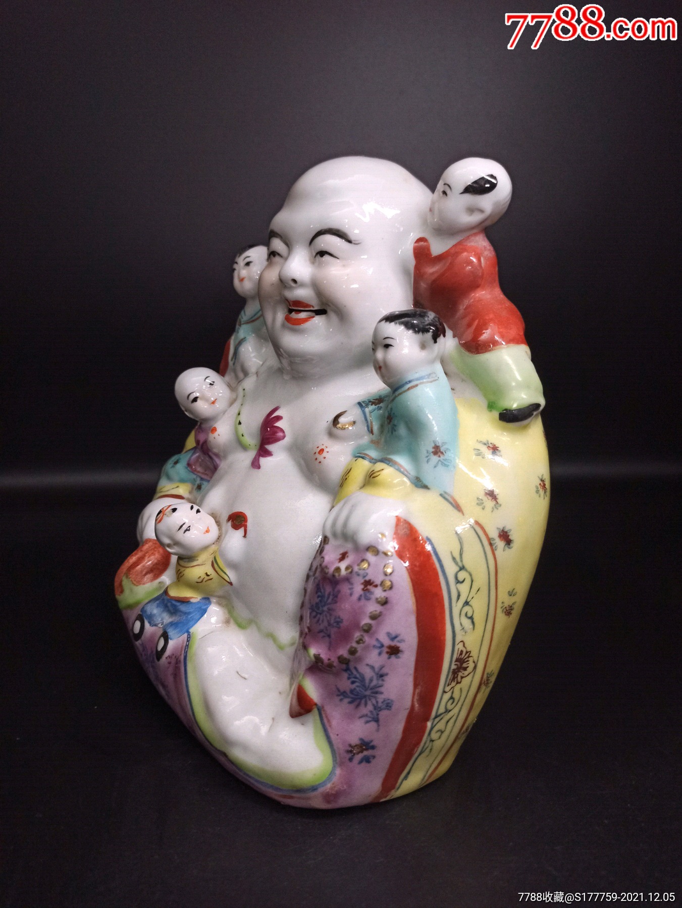 567景德镇陶瓷粉彩五子佛粉彩手绘五子登科老瓷摆件器型美观釉水漂亮