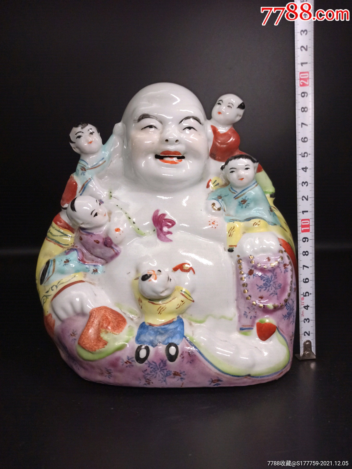 567景德镇陶瓷粉彩五子佛粉彩手绘五子登科老瓷摆件器型美观釉水漂亮