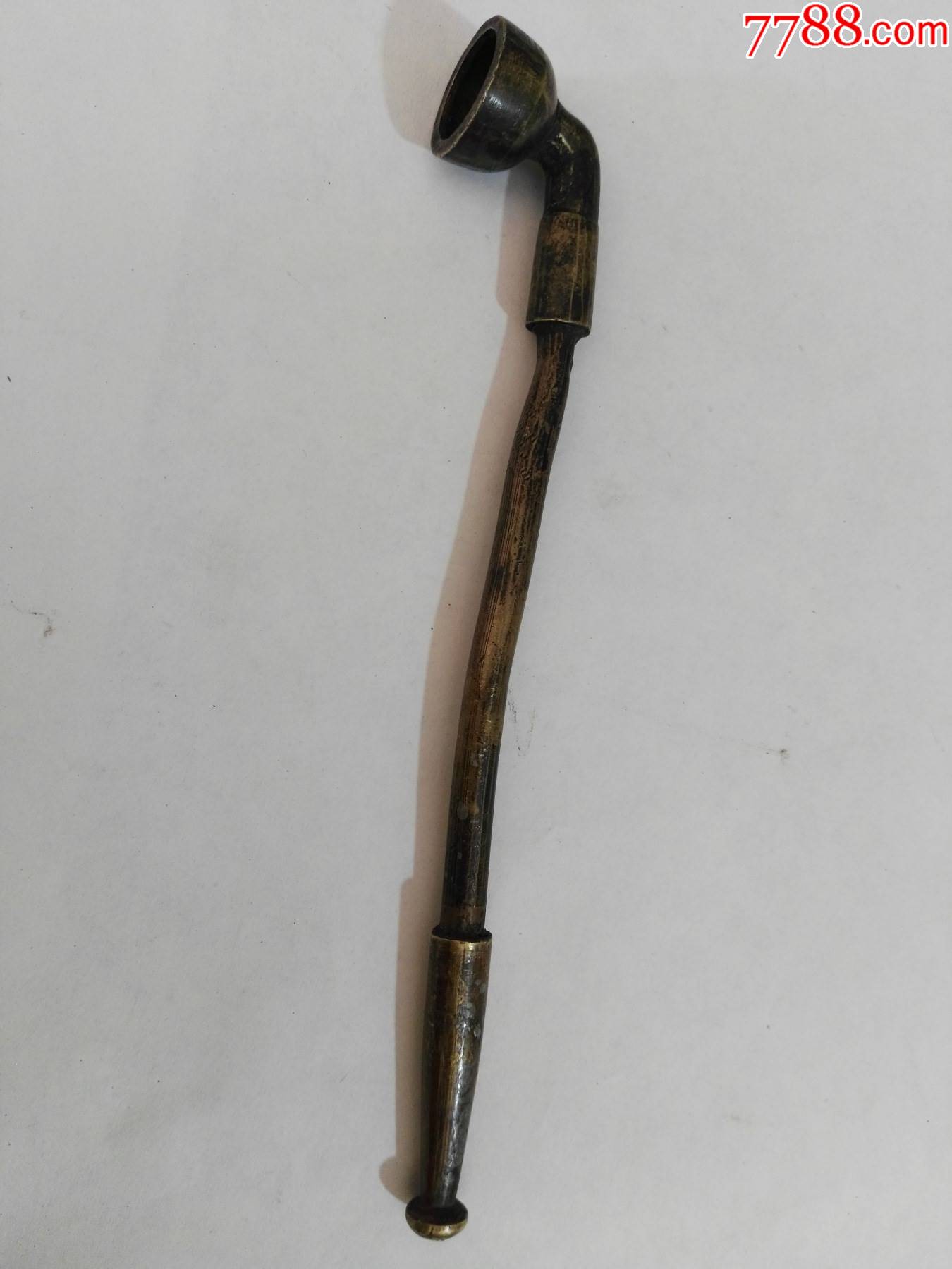 清代纯铜烟袋嘴,杆,锅都是铜的