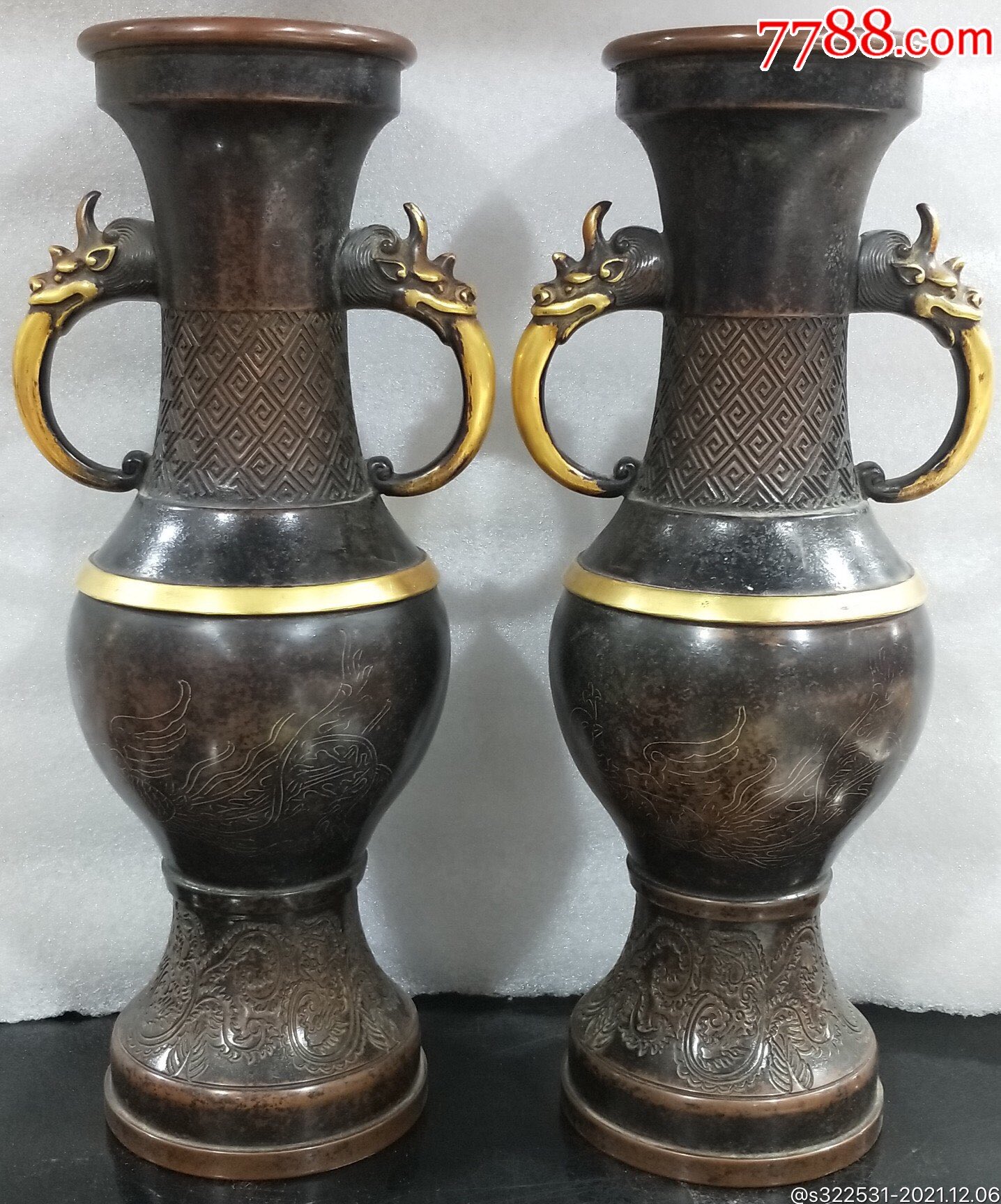 紫铜鎏真金花瓶_价格8000元_第1张_7788收藏__收藏热线