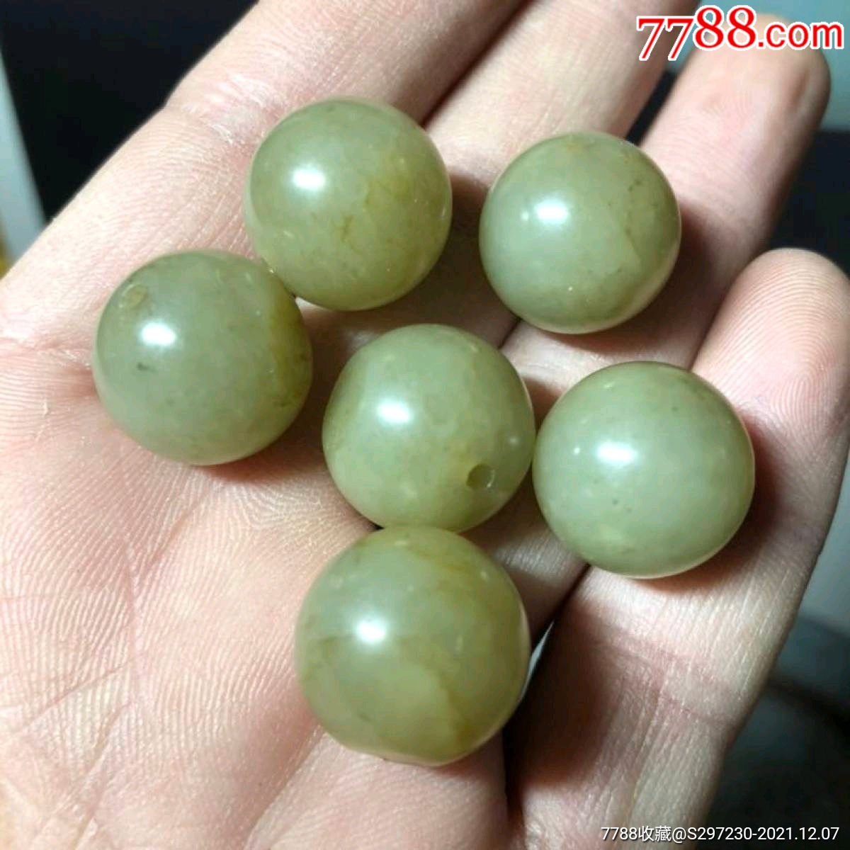清朝青白玉珠子六颗_价格500元【北城旧巷】_第1张_7788收藏__收藏