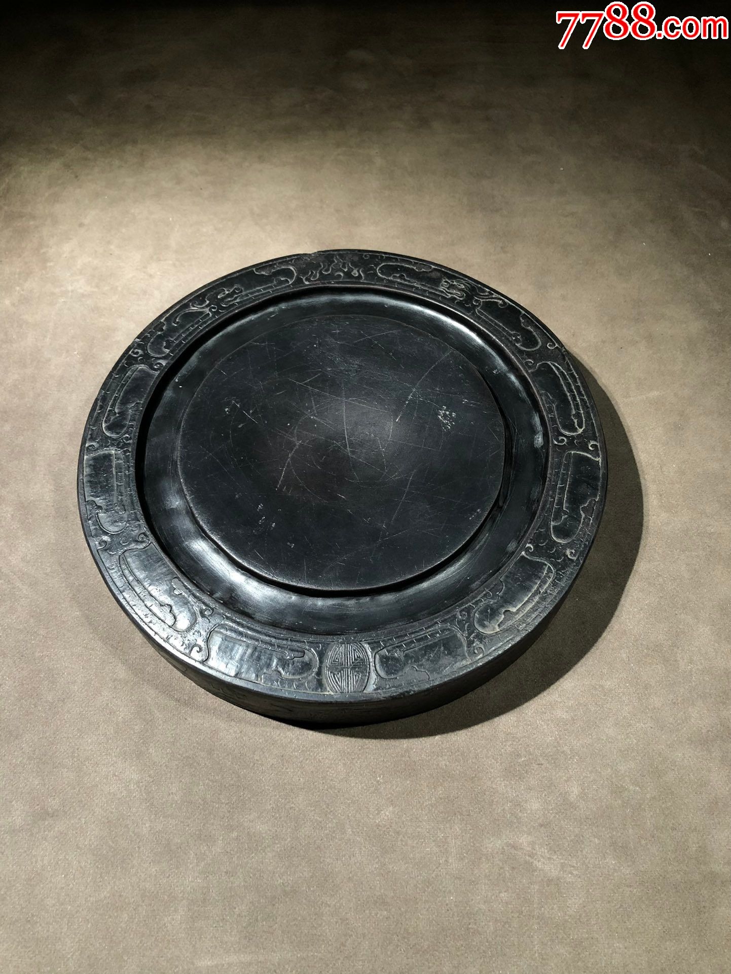 清代名家龙纹端砚