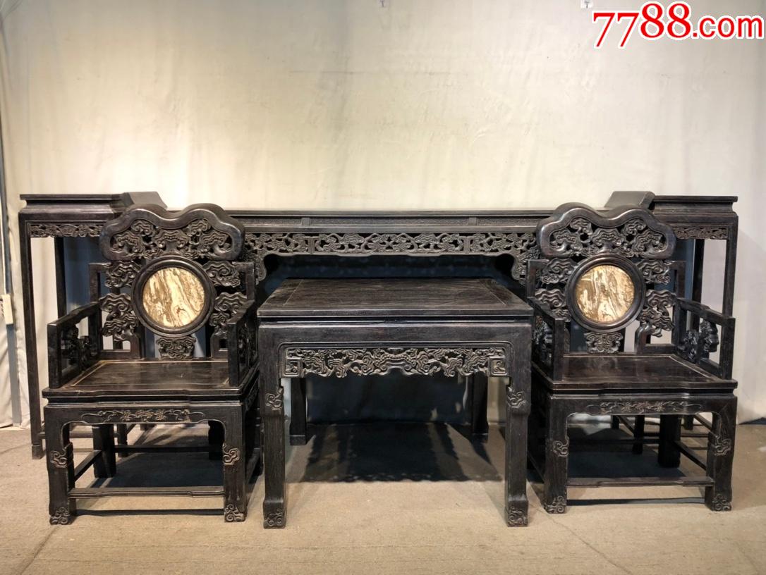 精品小叶紫檀中堂六件套