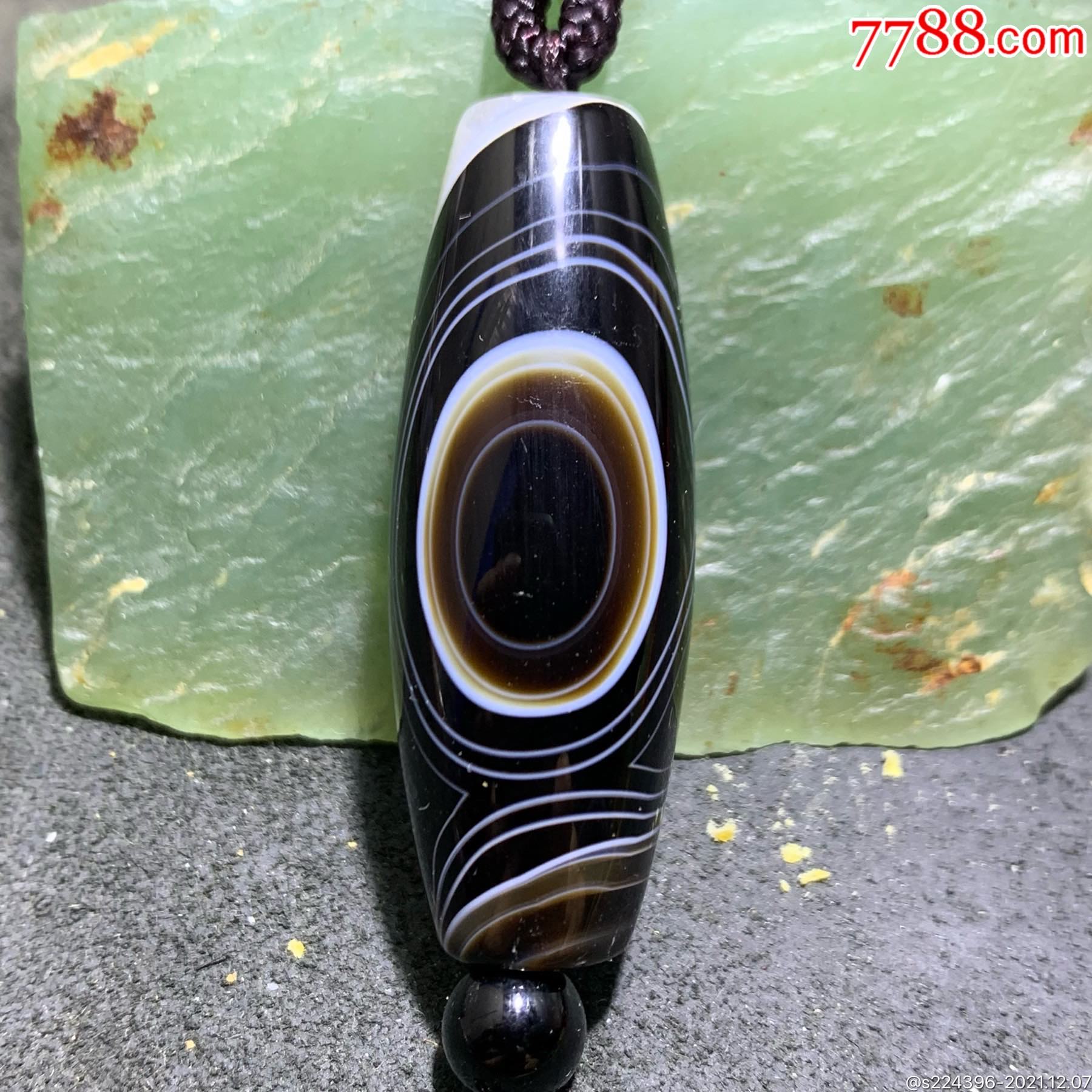 仅此一颗精美药师玛瑙天眼天珠形大勒子吊坠一个