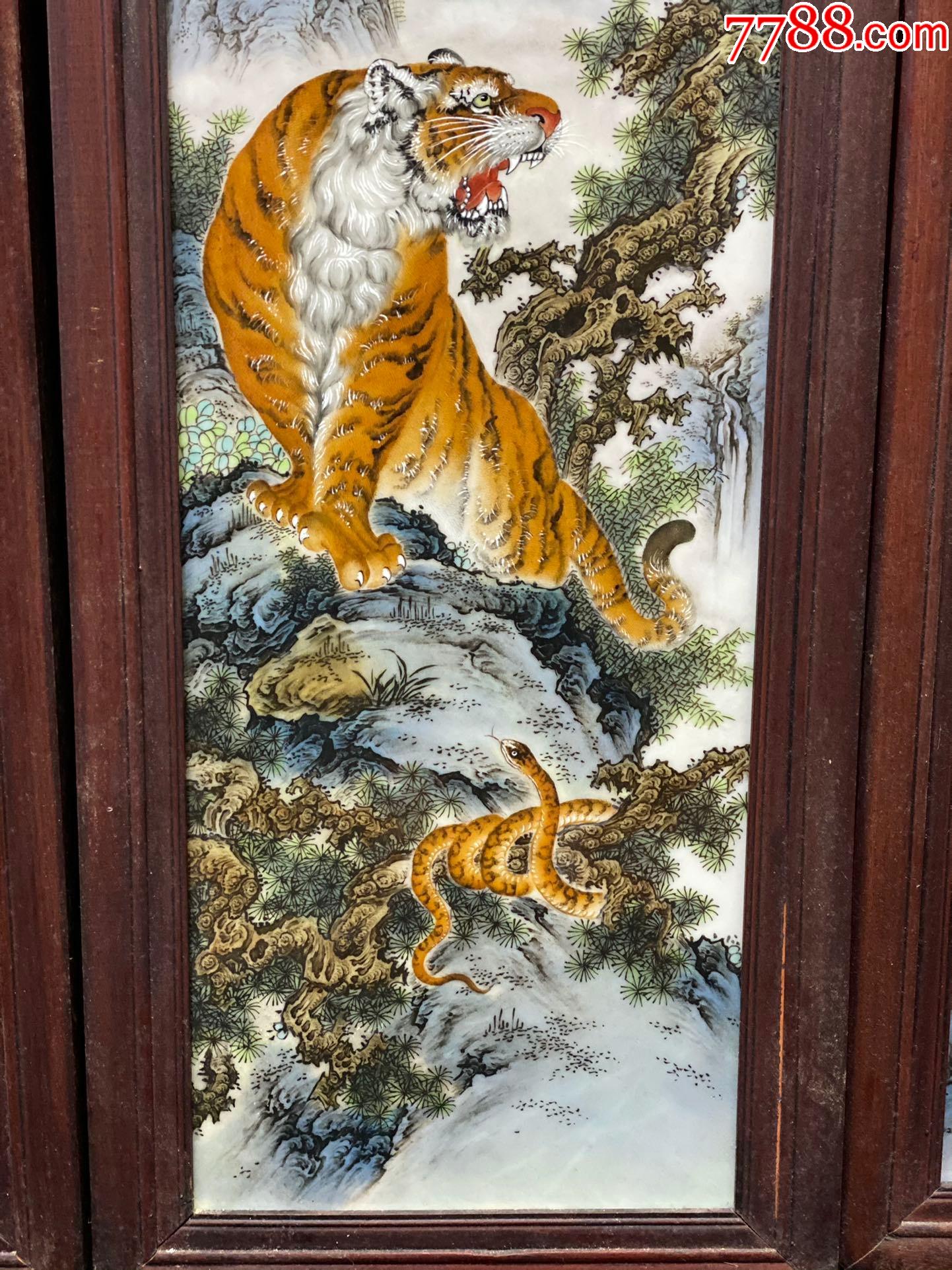 >>零售>> 镶嵌瓷/瓷板画 >>民国毕渊明之作十二生肖瓷板一套_价格