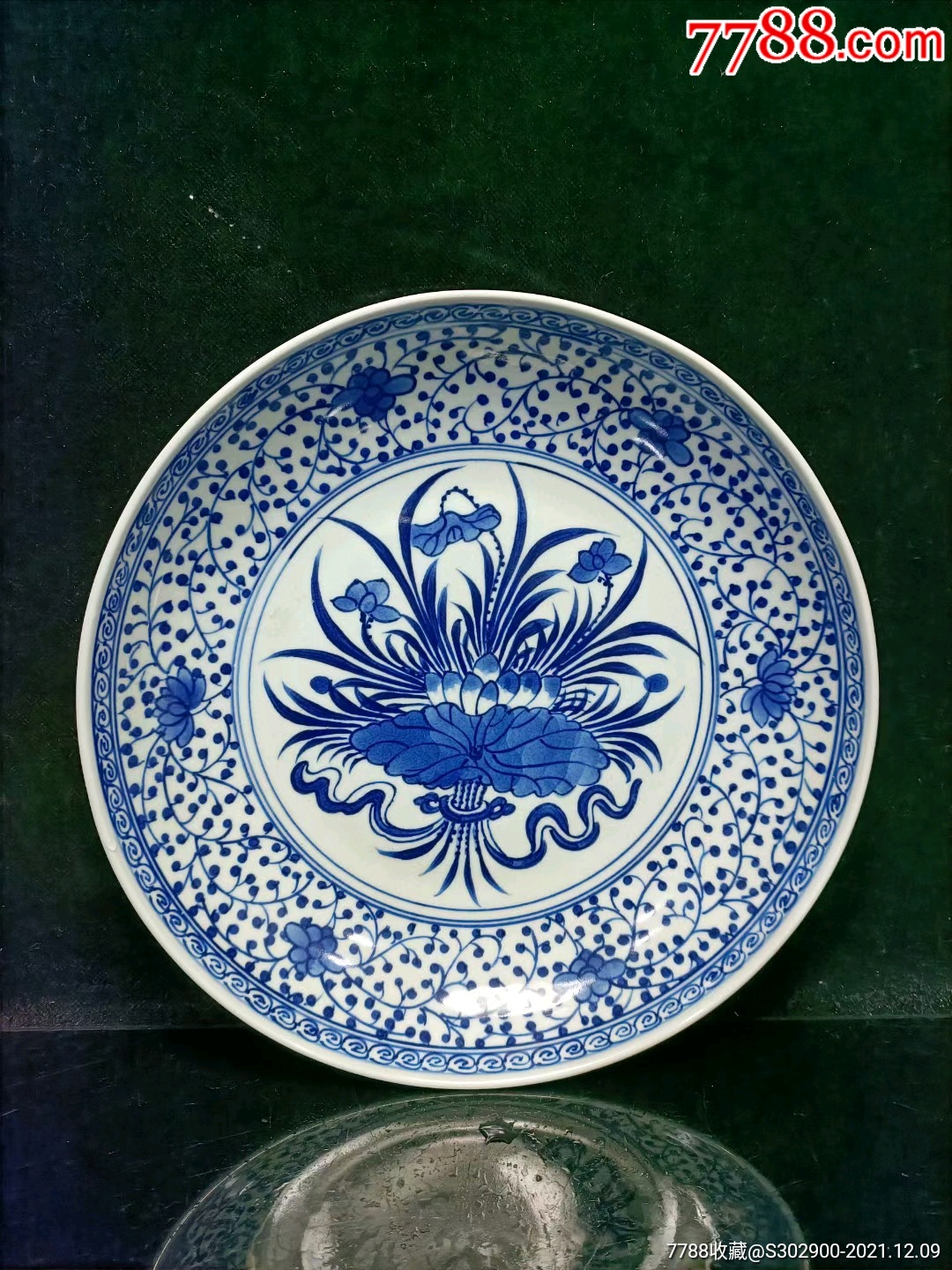 青花束莲纹盘-价格:900元-se84236299-青花瓷-零售-7788收藏__收藏