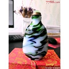 鼻煙壺 工芸品　瑠璃　山水画 鼻煙壺/福瑠璃-翠 | AsianButterfly