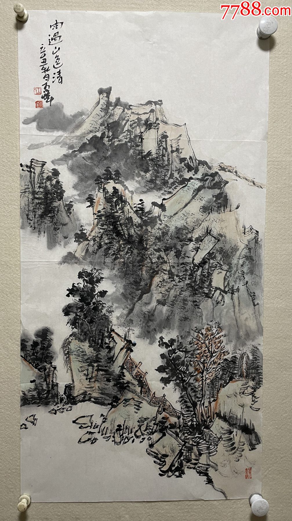 【全店所有作品保真】王可峰,山东省美协会员名家手纯真迹三尺水墨写意山水画12_山水国画原作_大开门真迹字画【7788收藏__收藏热线】