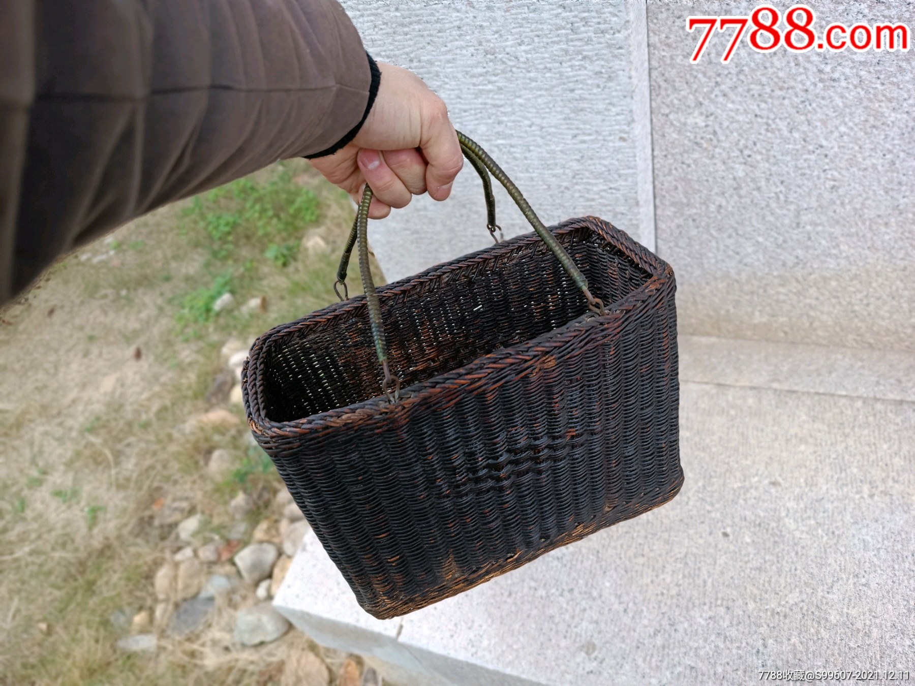 民国藤编菜篮子手提包提篮老篮子老藤编空间摆设造景老摆件民俗怀旧