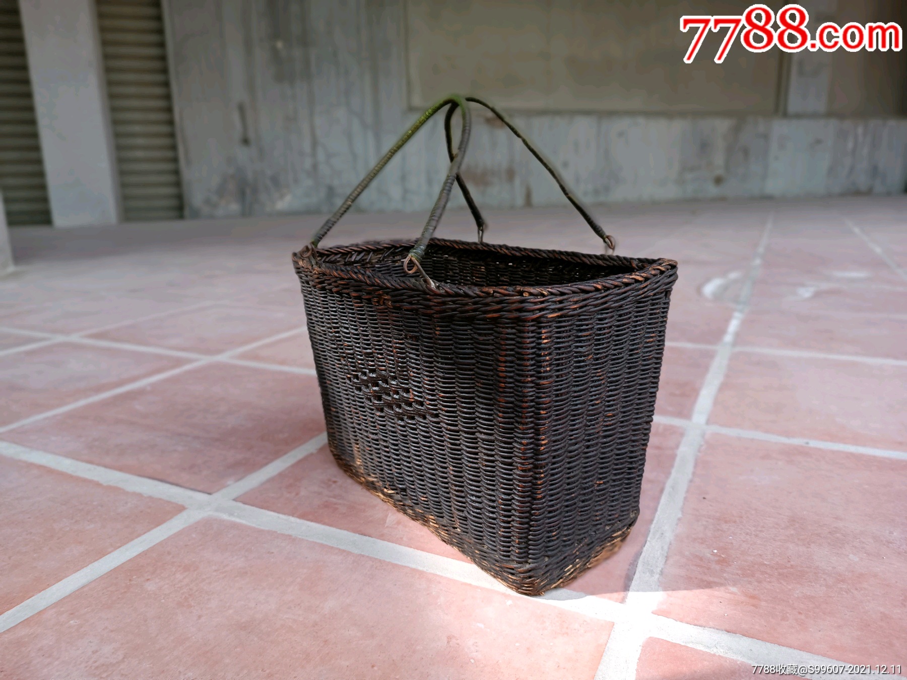 民国藤编菜篮子手提包提篮老篮子老藤编空间摆设造景老摆件民俗怀旧