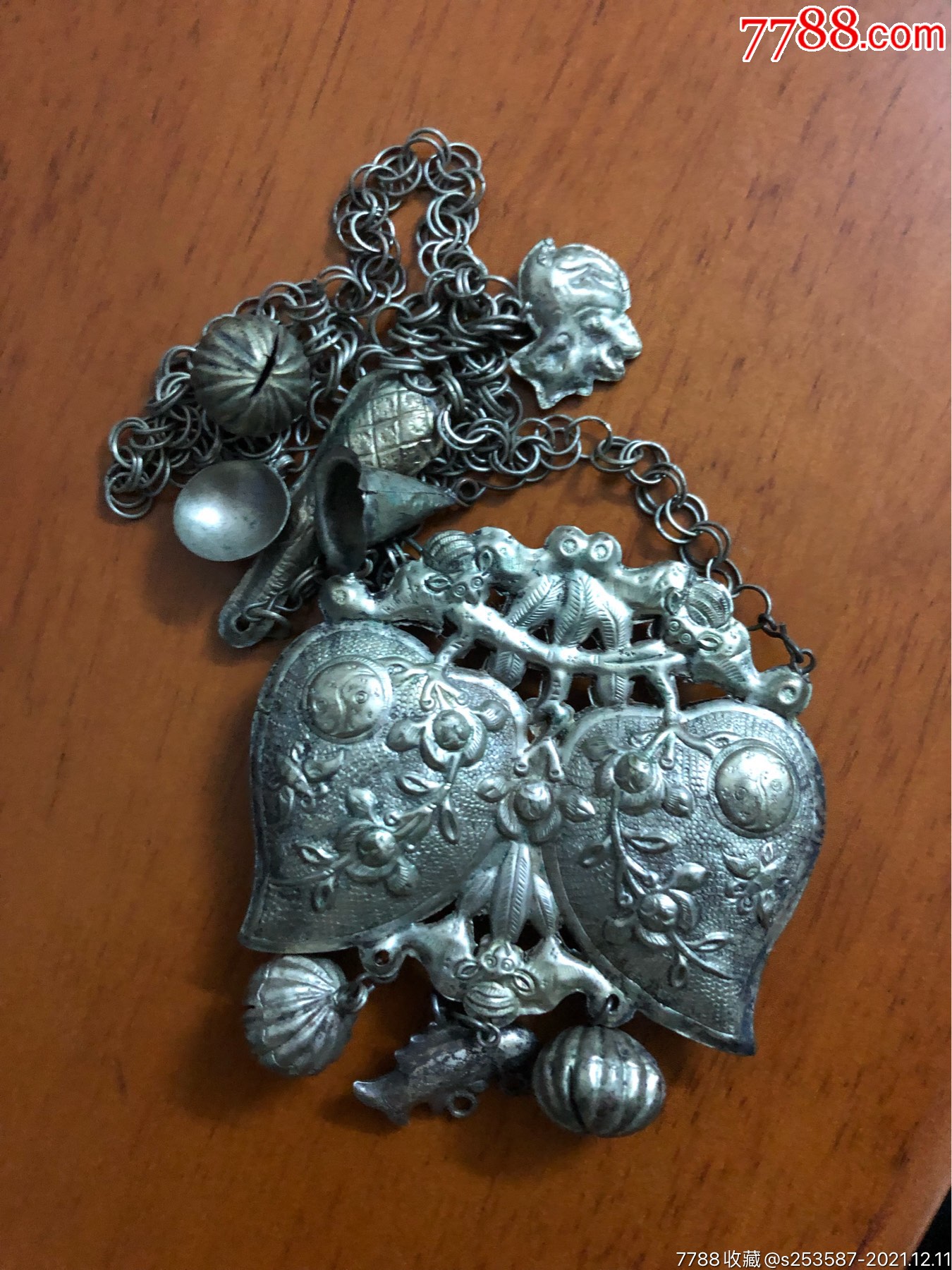 清代银项链完整大气美观细节处理完美包老保真