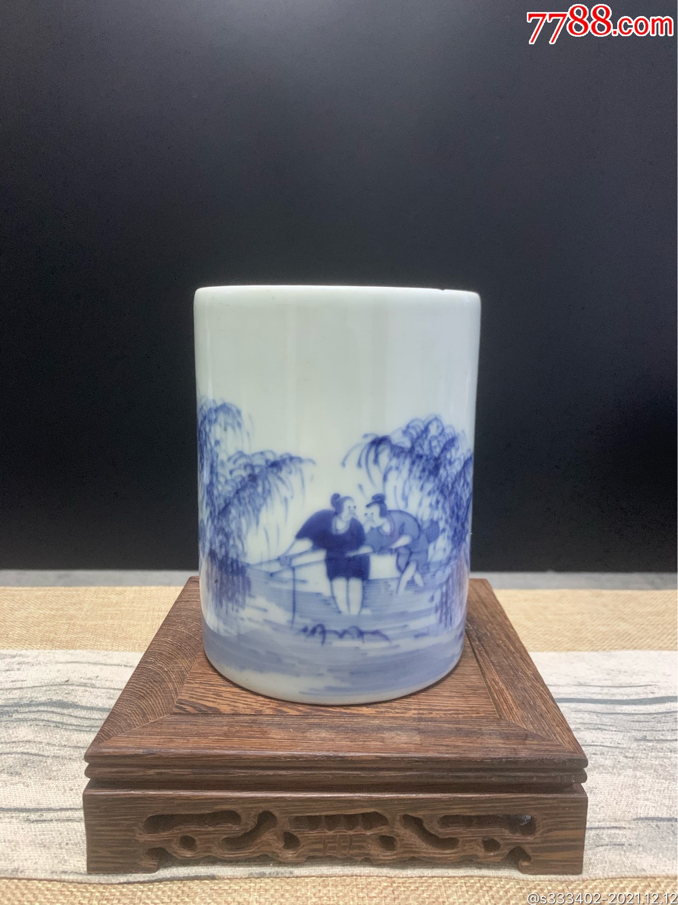 清代青花笔筒