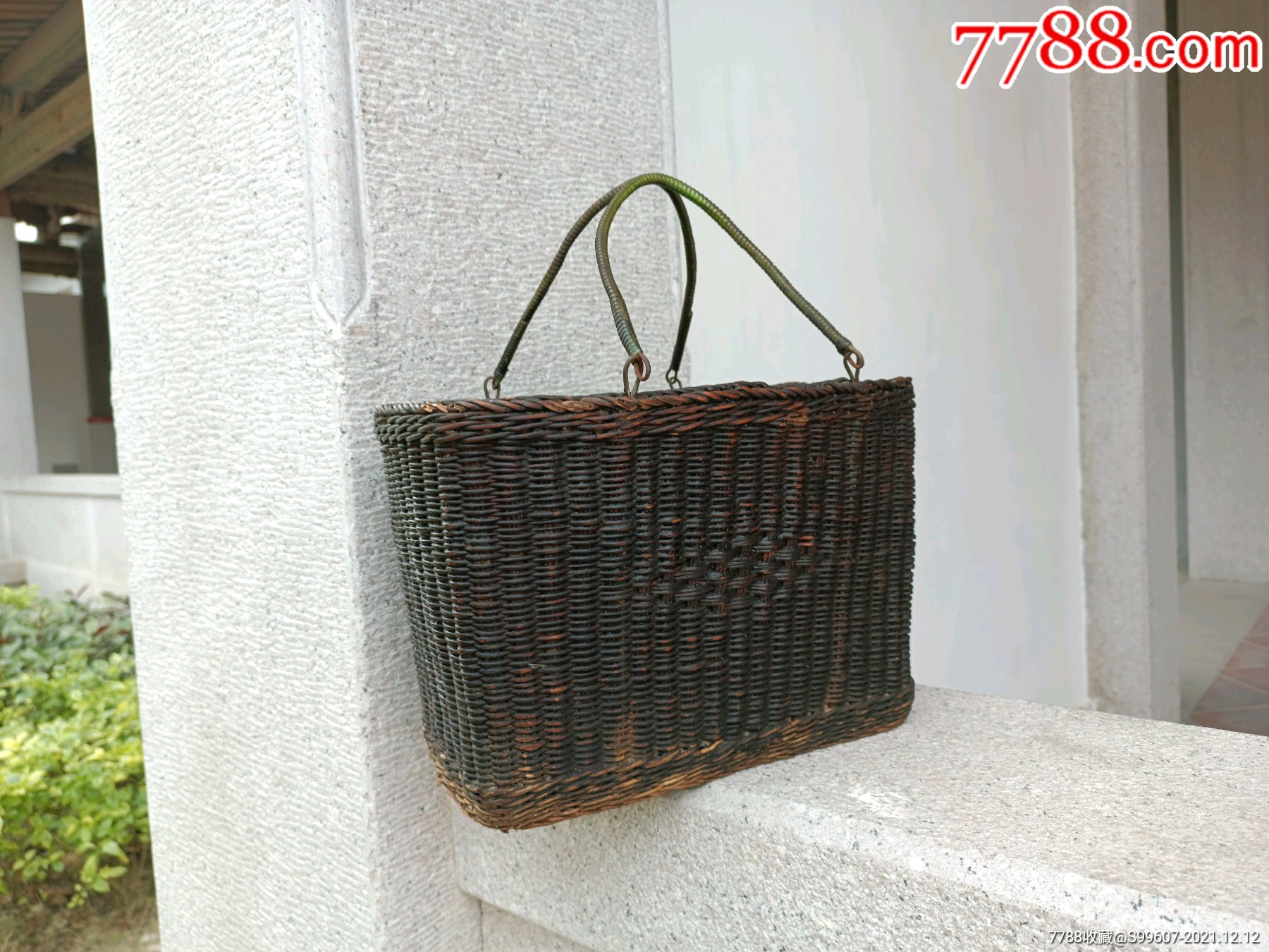 民国藤编菜篮子手提包提篮老篮子老藤编空间摆设造景老摆件民俗怀旧