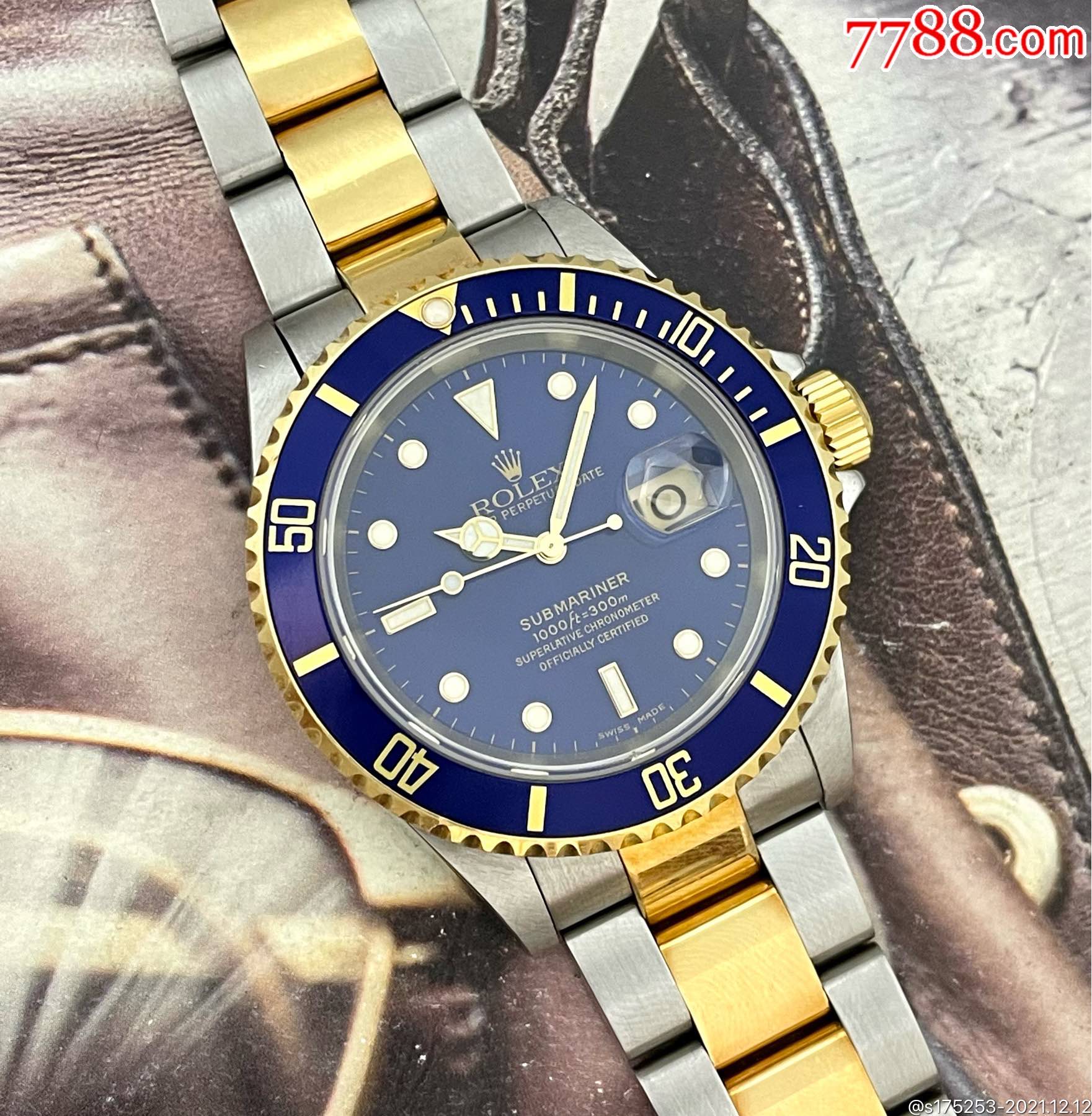 劳力士间金蓝鬼16613