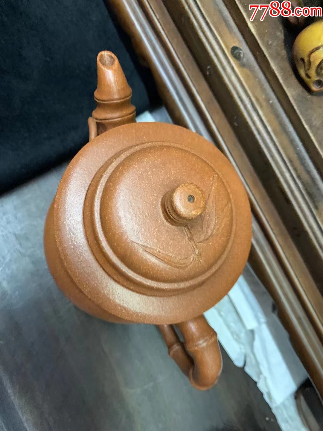 紫砂壶制作大师朱可心全手工原矿老紫砂竹段壶450c