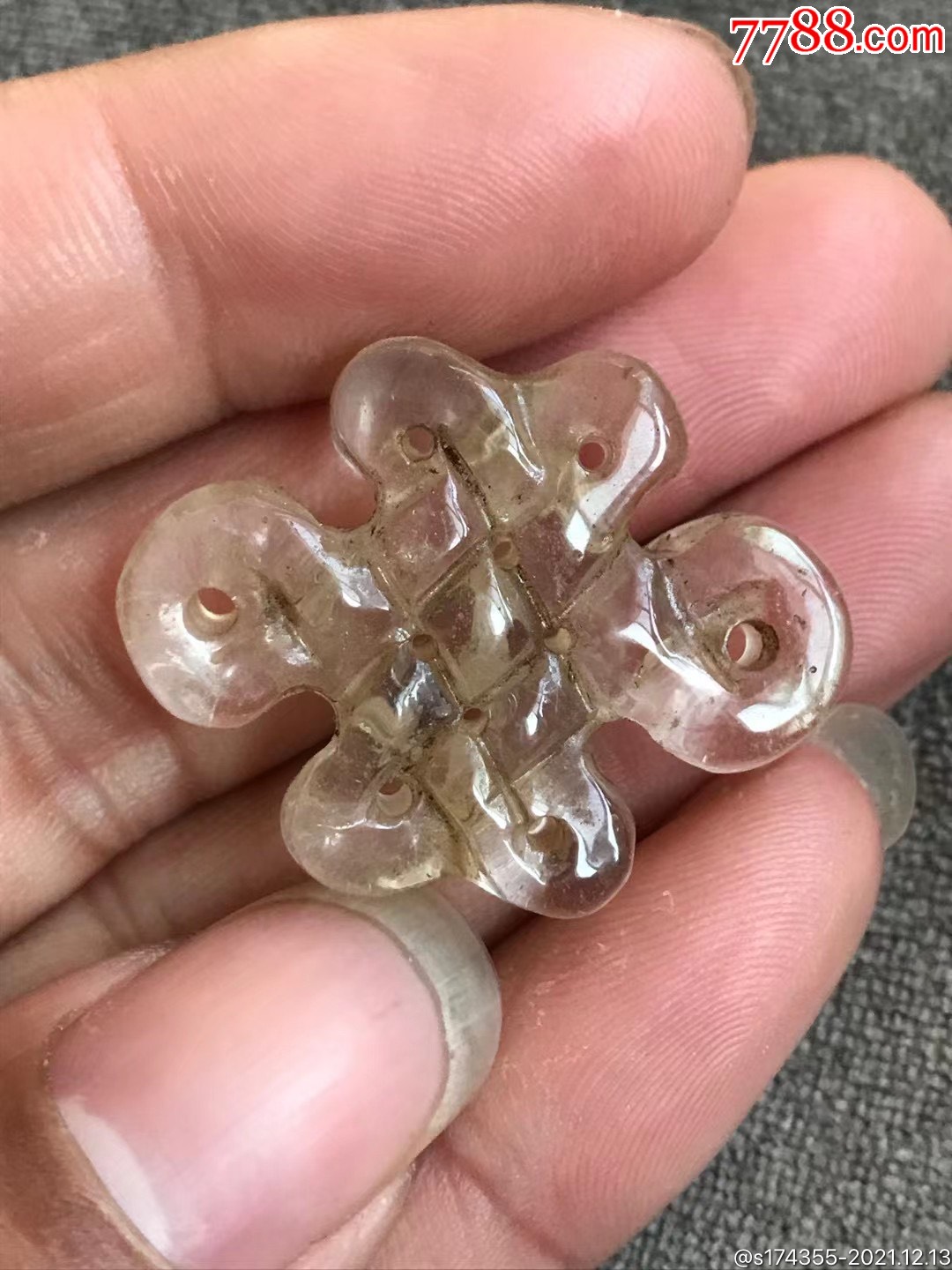 清代天然老水晶背云