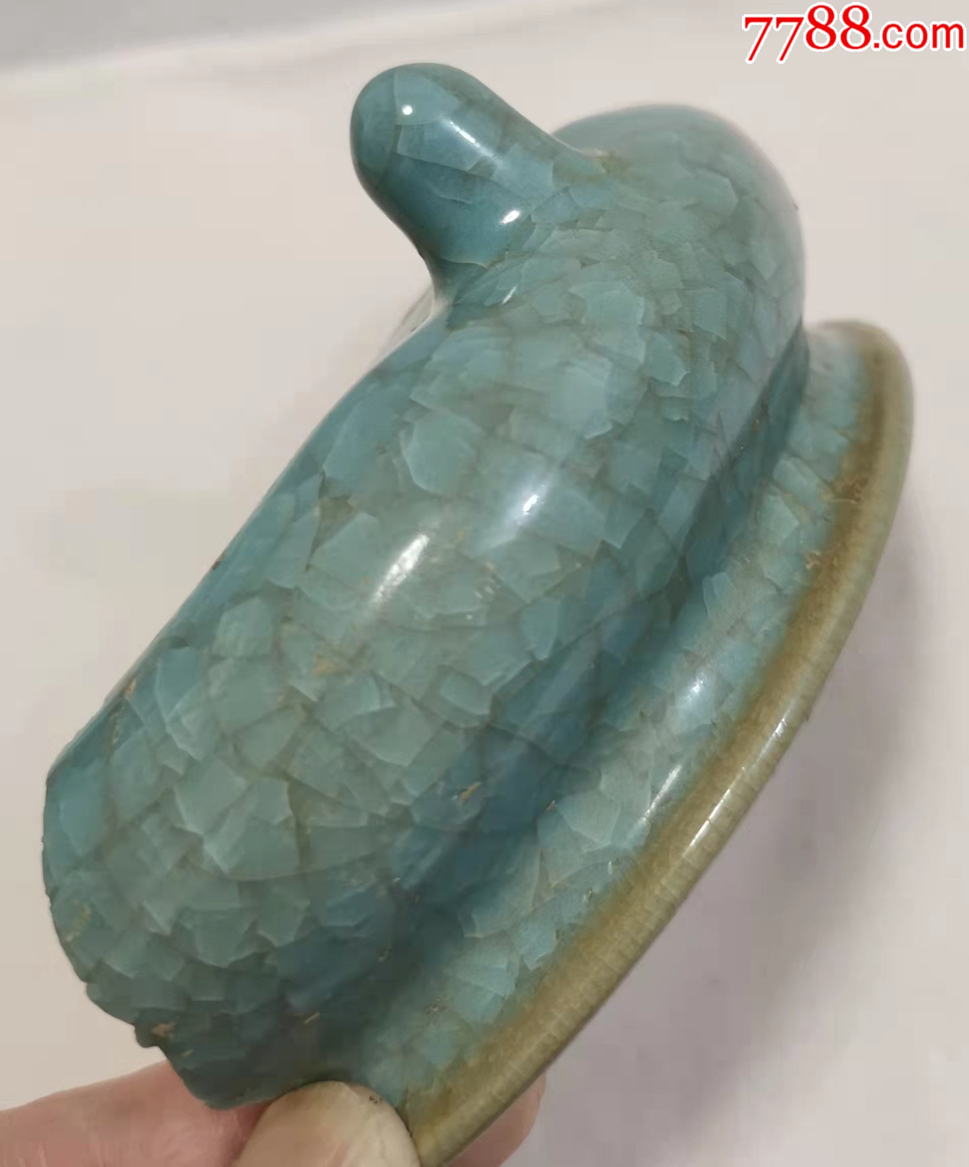 北宋官窑天青釉三足香炉瓷片h