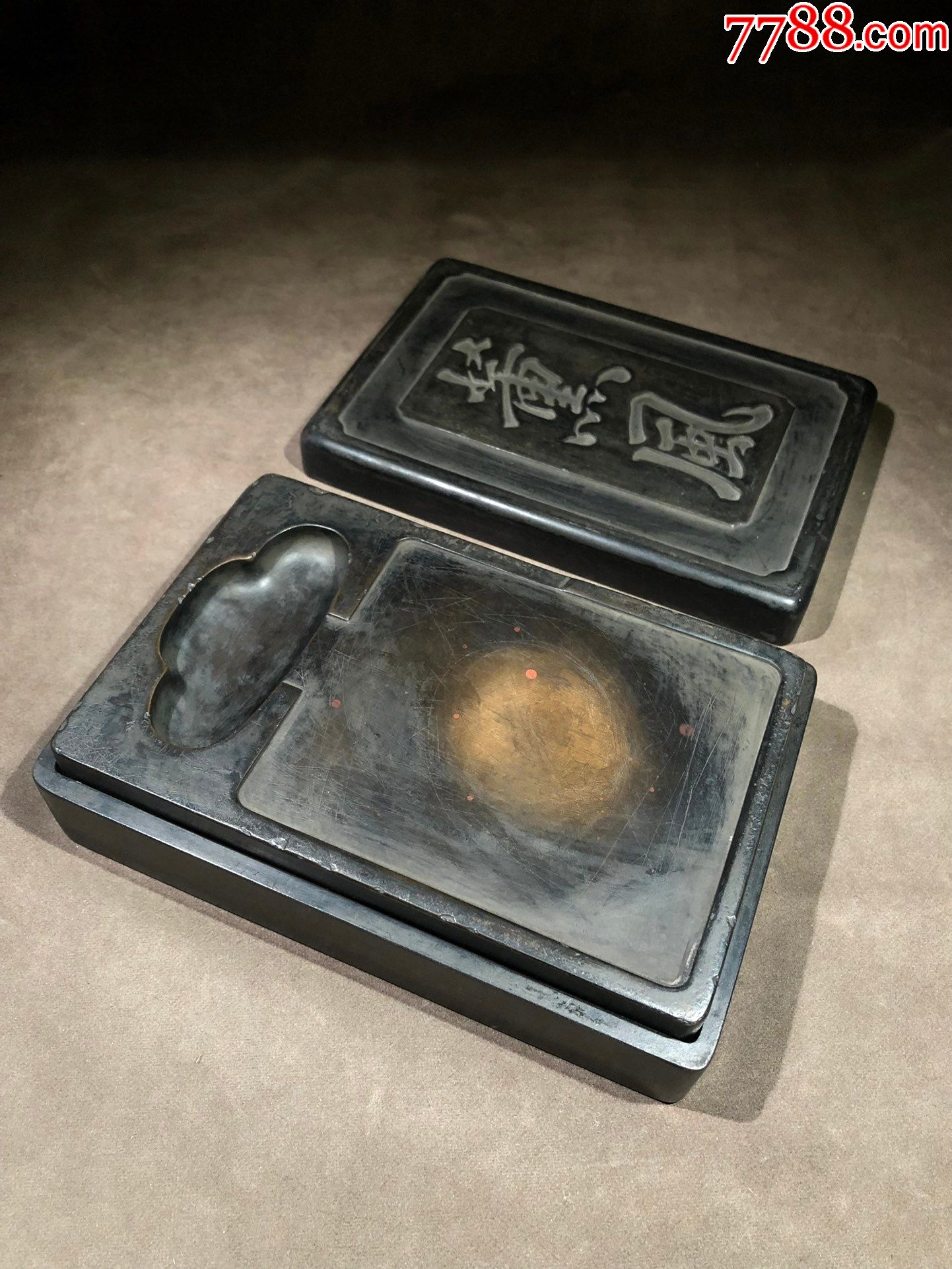 名家松花石暖砚