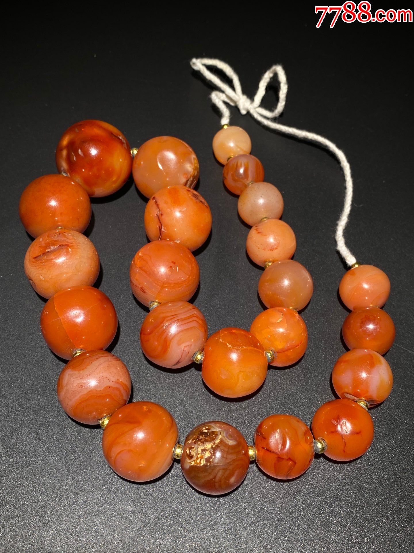旧藏红玉髓老玛瑙项链