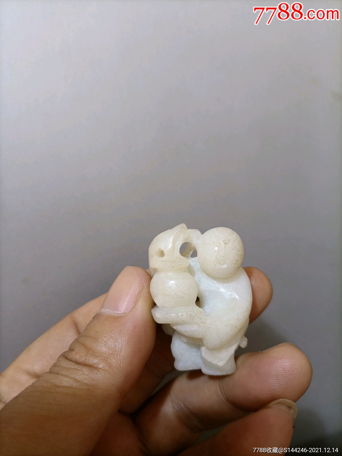 清代和田白玉童子