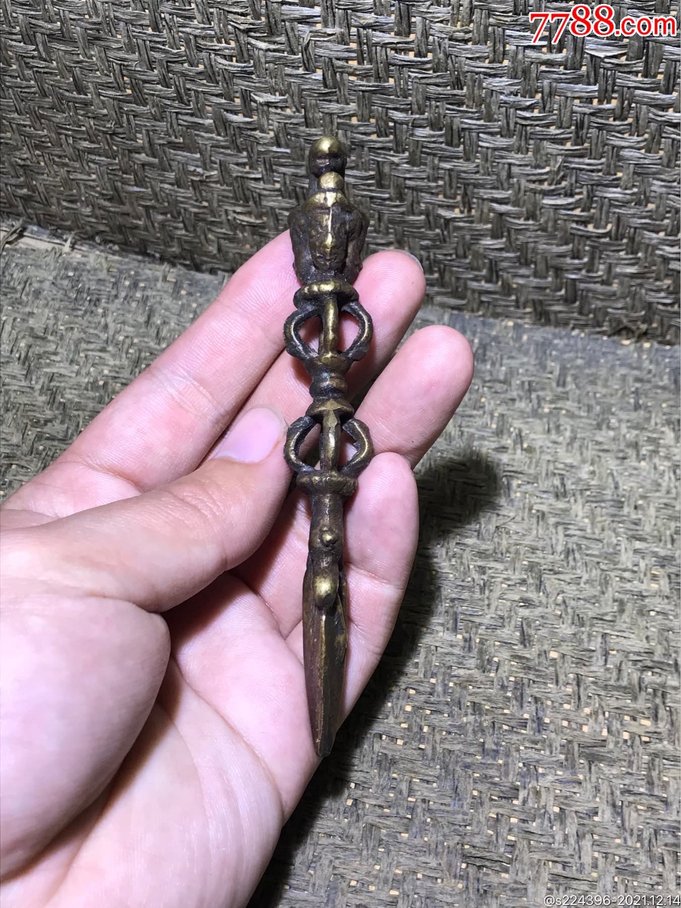 精美尼泊尔手做黄铜马头冥王金刚降魔杵