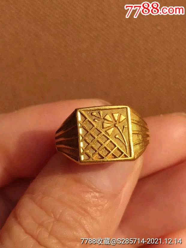 清代老黄金戒指