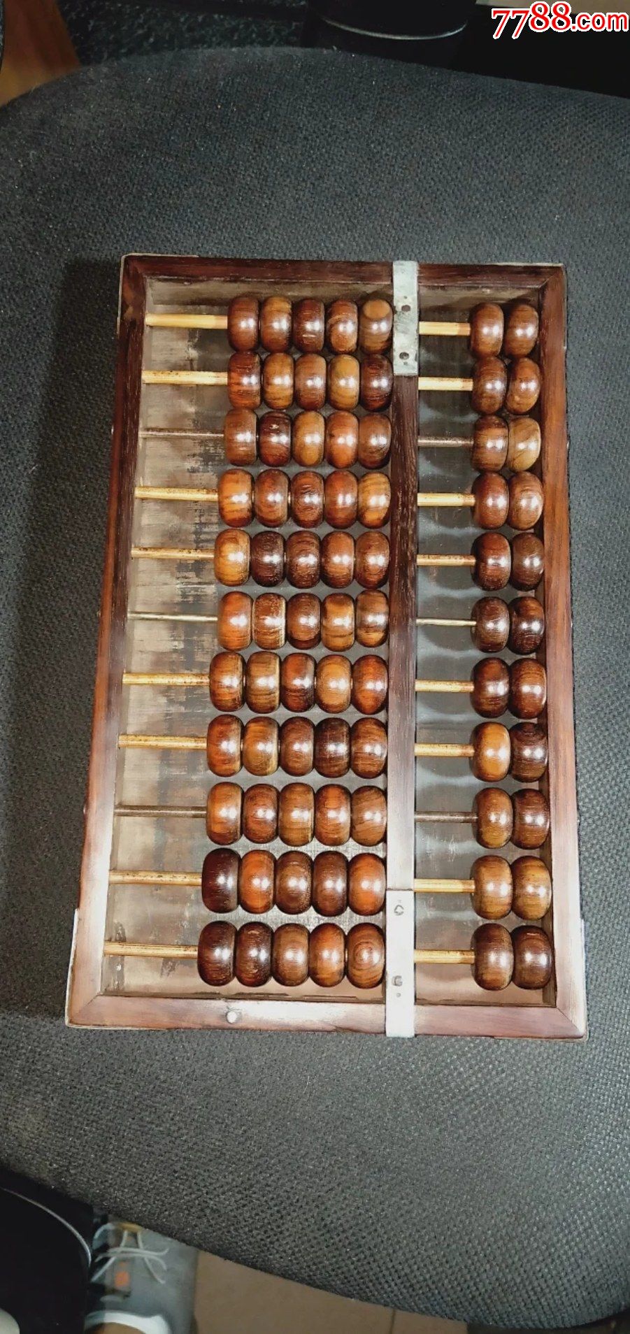 519号11档带底板海南黄花梨老算盘29173cm品相如图终身包老包真纹理