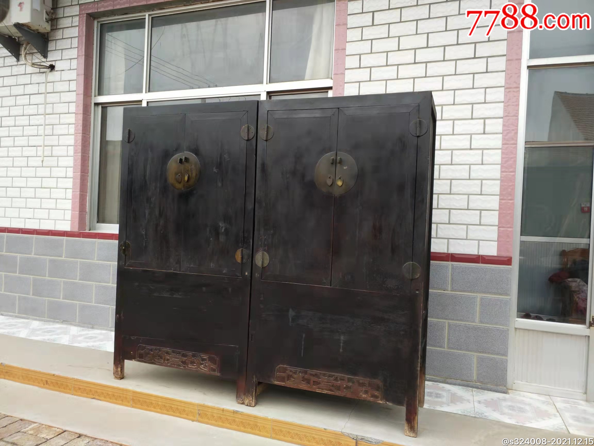 清代楠木大柜一对完整漂亮老铜件齐全结实牢固尺寸188ⅹ102ⅹ50