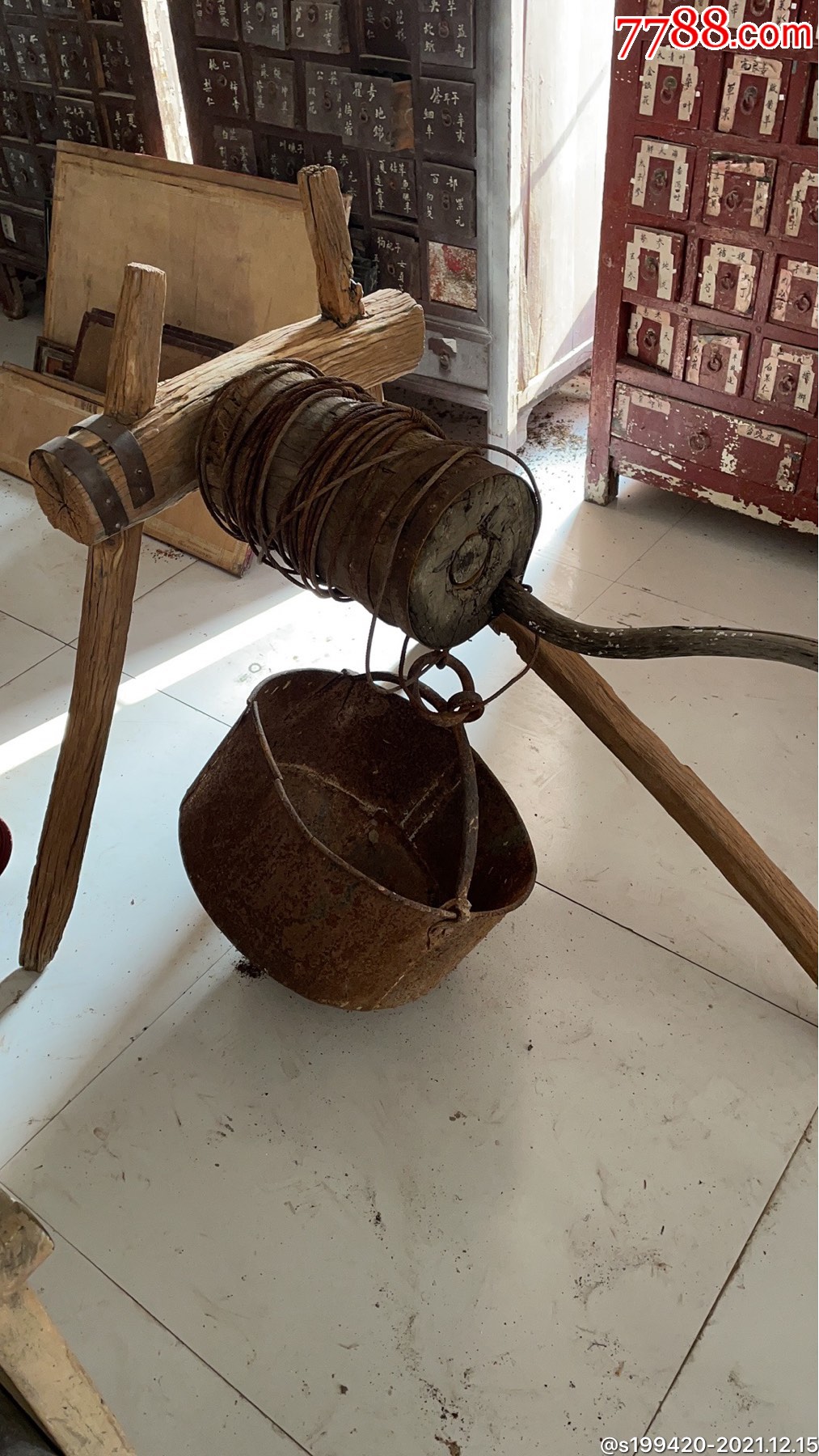 民俗精品打水辘轱一套展馆装修装饰