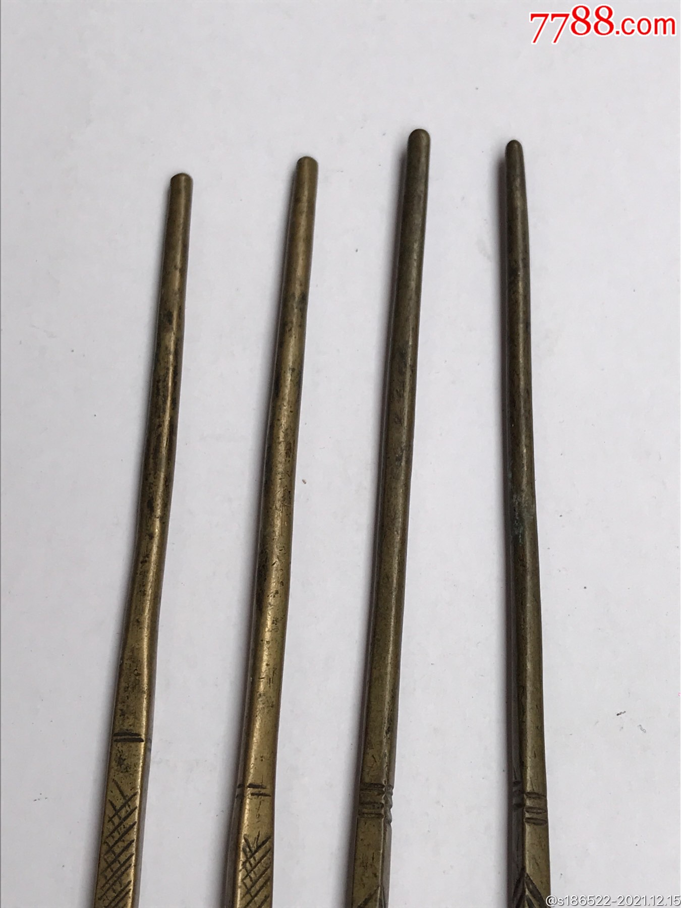 清代铜筷子两双