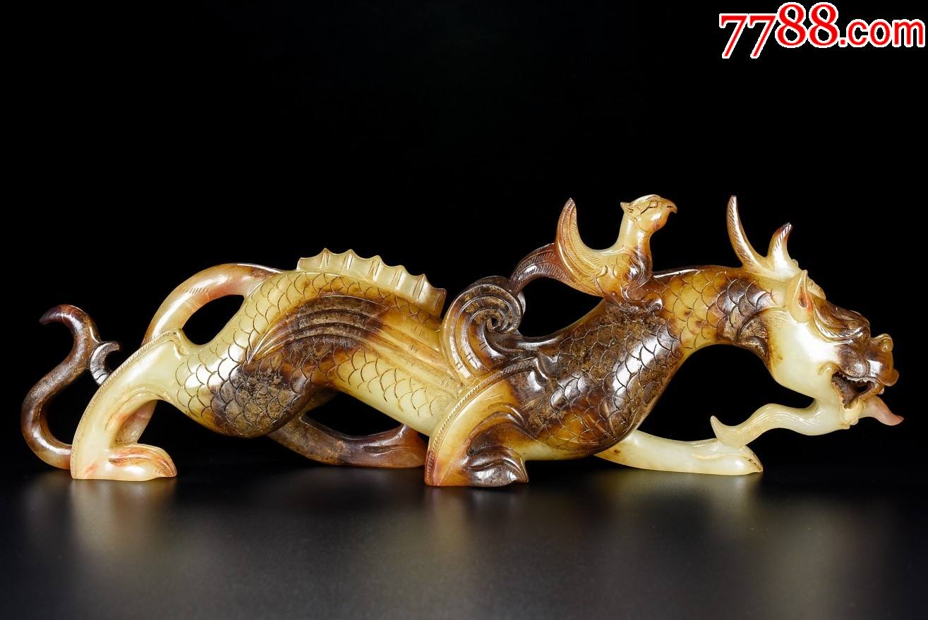 精品和田玉朱雀赤龙摆件a91s60f