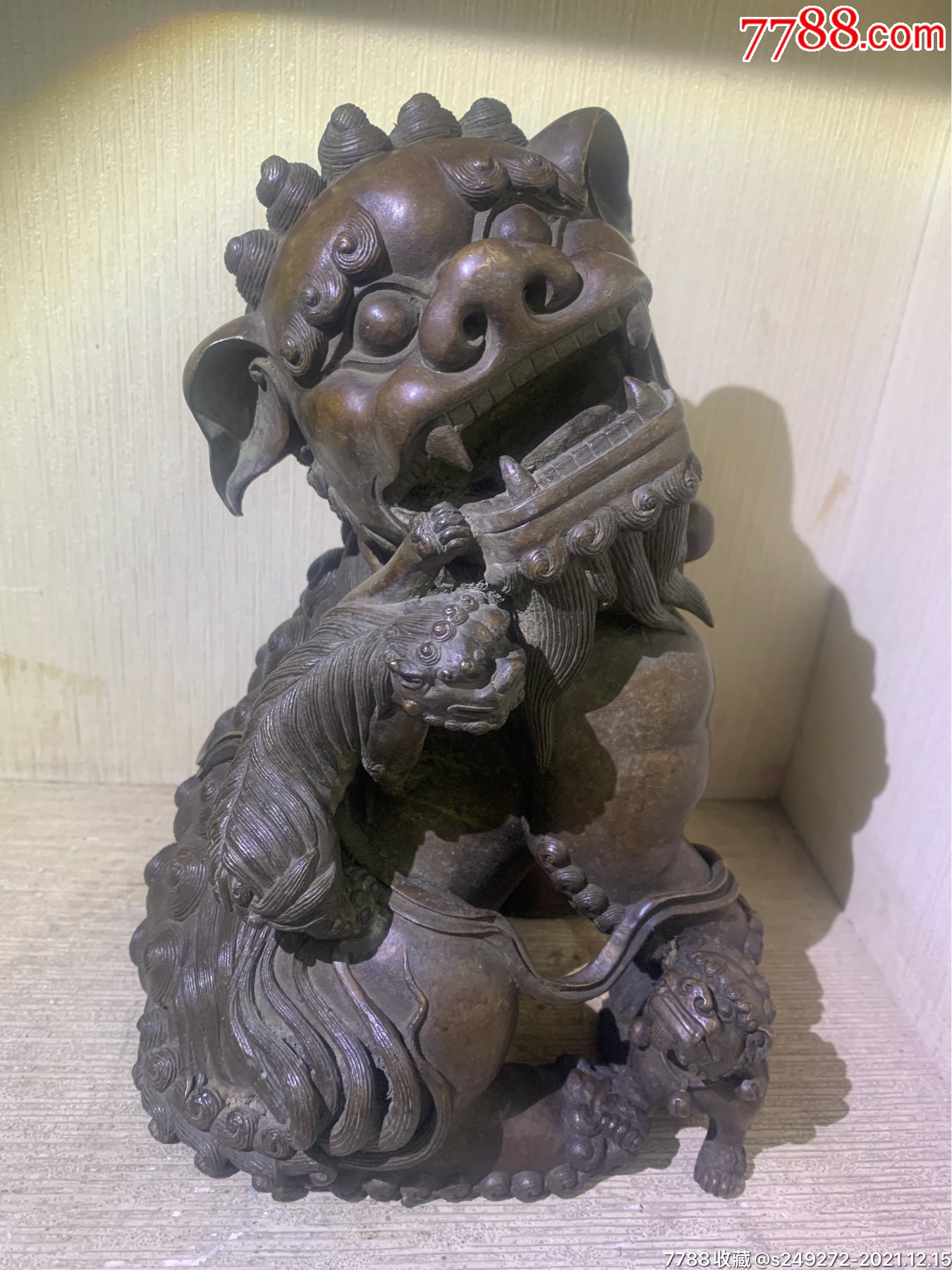 晚清民国铜狮子摆件