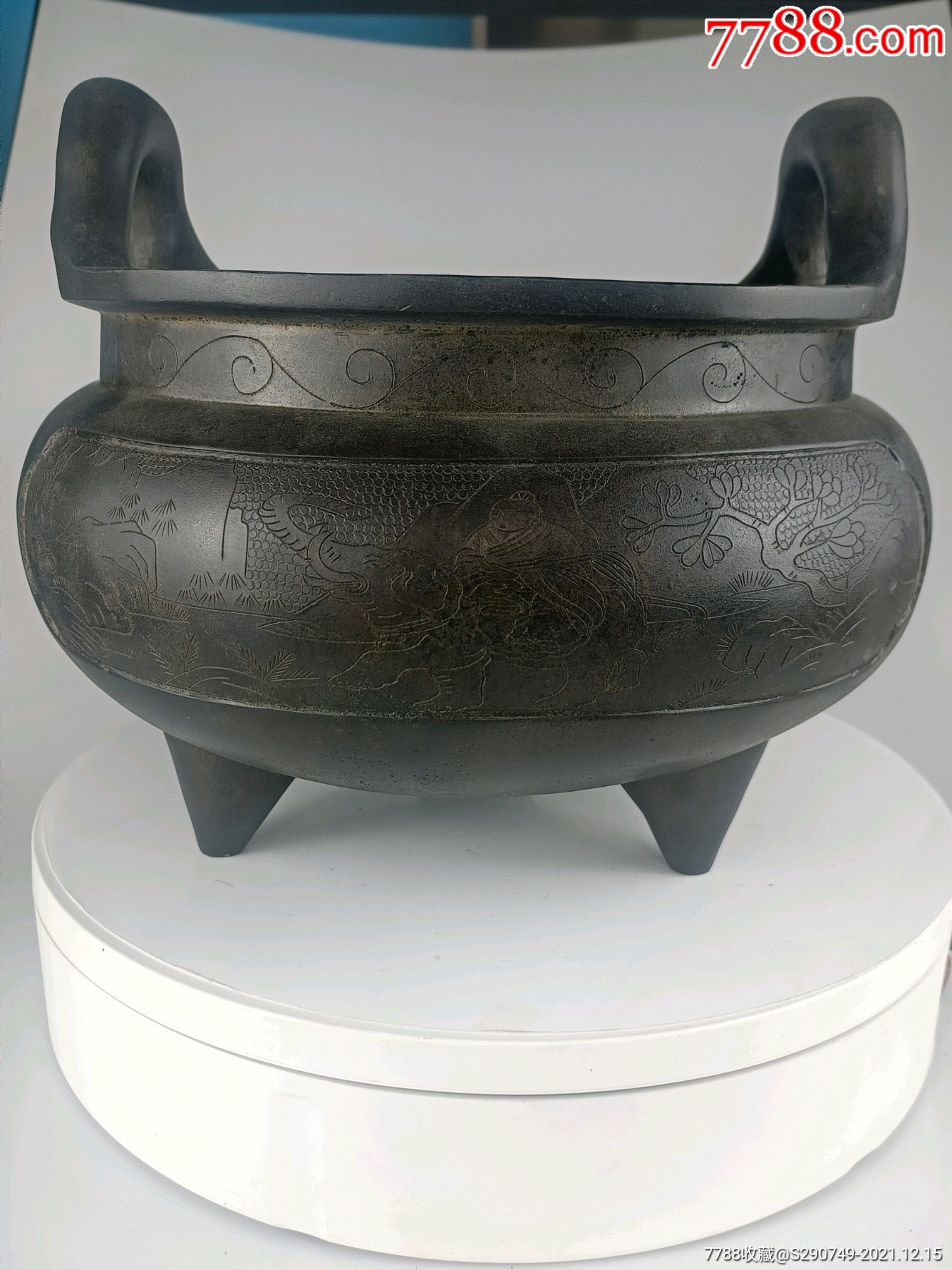 古董古玩收藏铜器铜香炉尺寸长宽高252522厘米