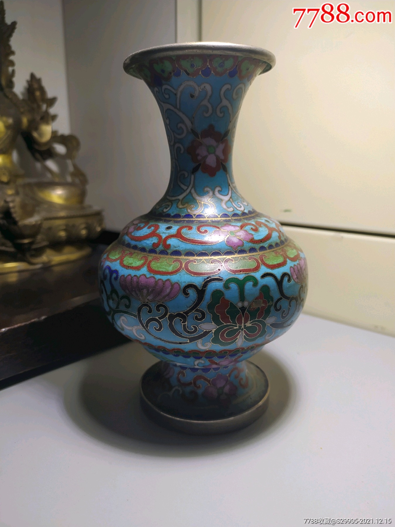 清代:铜胎掐丝珐琅花卉瓶-价格:5000元-se84349750-景泰蓝/珐琅-零售