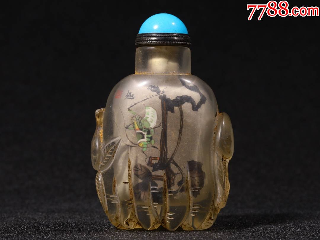料器内绘虫趣图鼻烟壶a84s5f_翡翠/缅甸玉_图片价格_收藏行情_7788