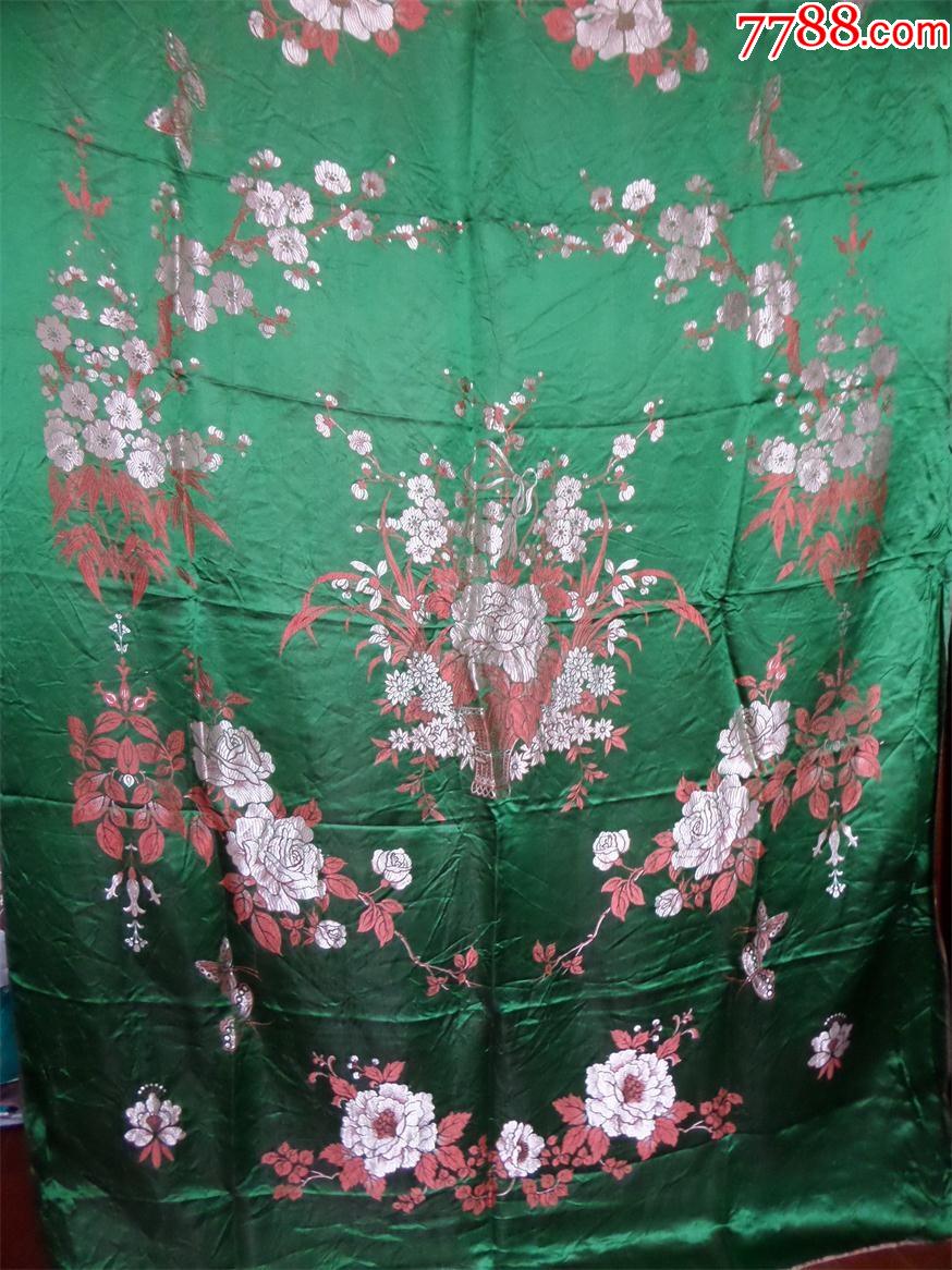 老真丝软缎被面七八十年代真丝被面1424